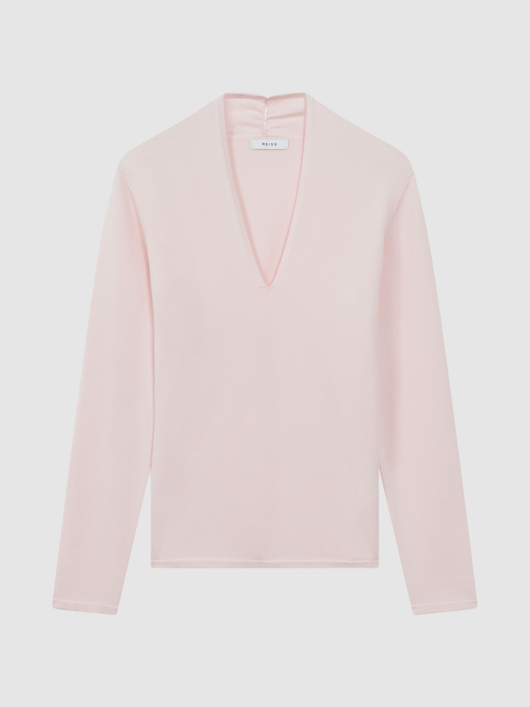 Ruche Half-Funnel Neck Top in Light Pink - Image 2 of 5
