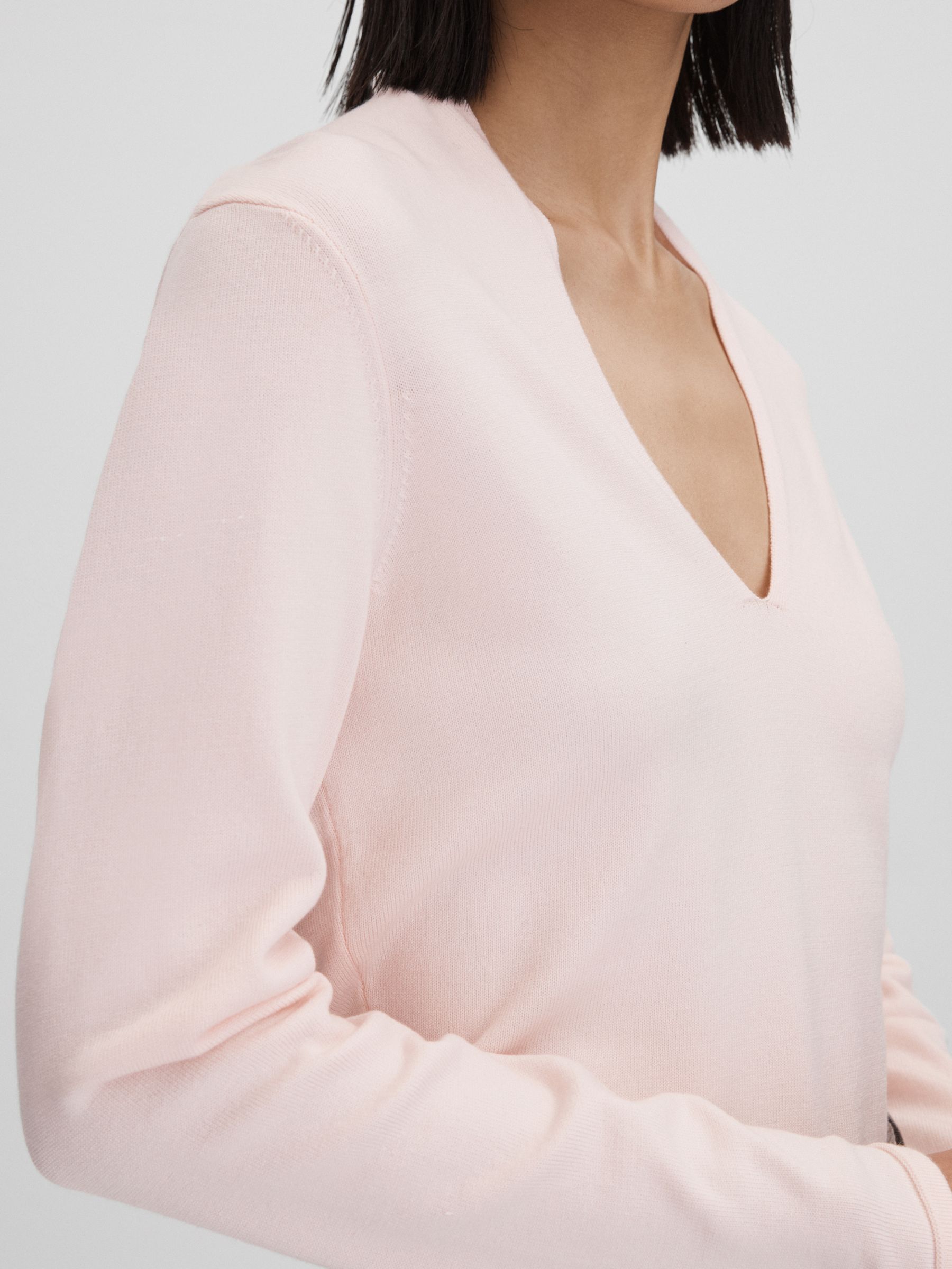 Ruche Half-Funnel Neck Top in Light Pink - Image 4 of 5
