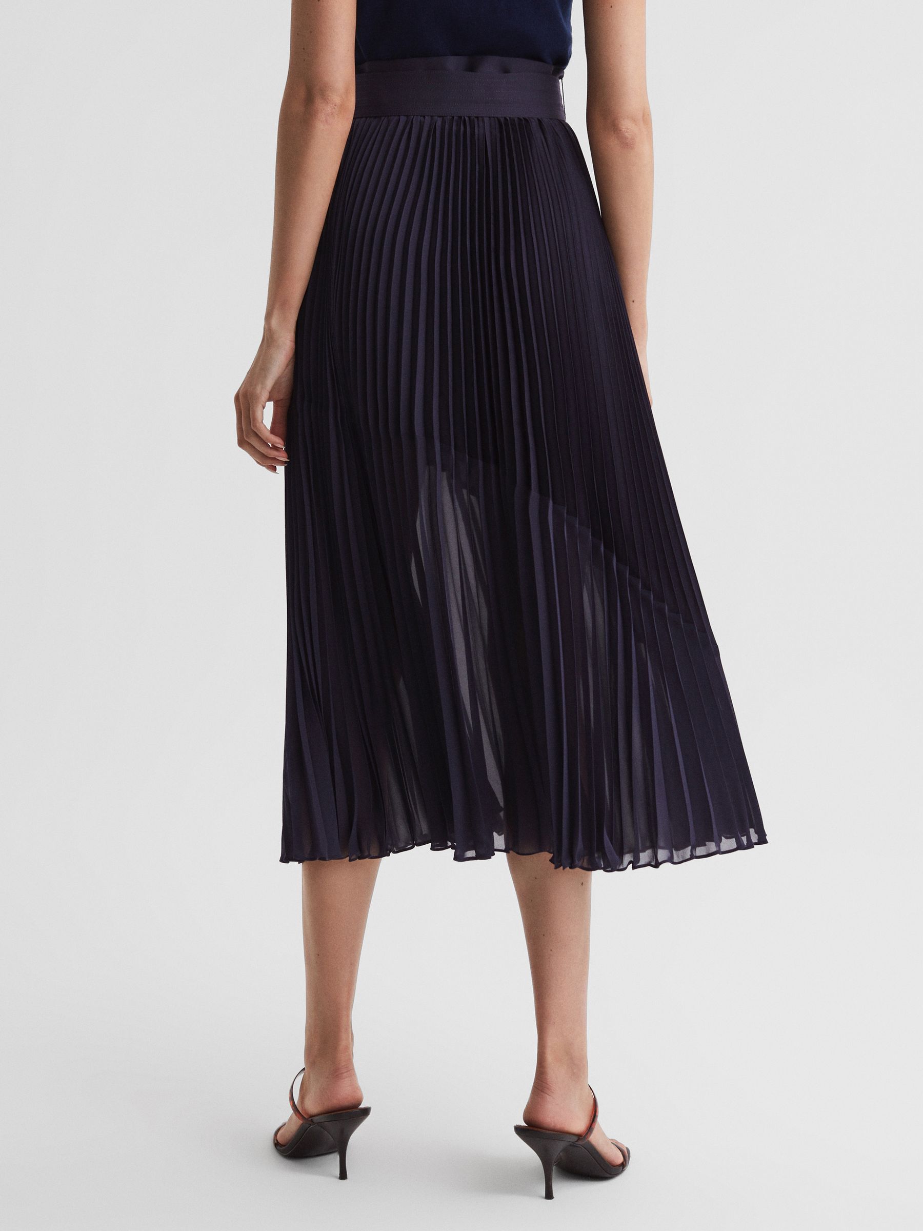 Pleated Midi Skirt in Grape - Image 5 of 5