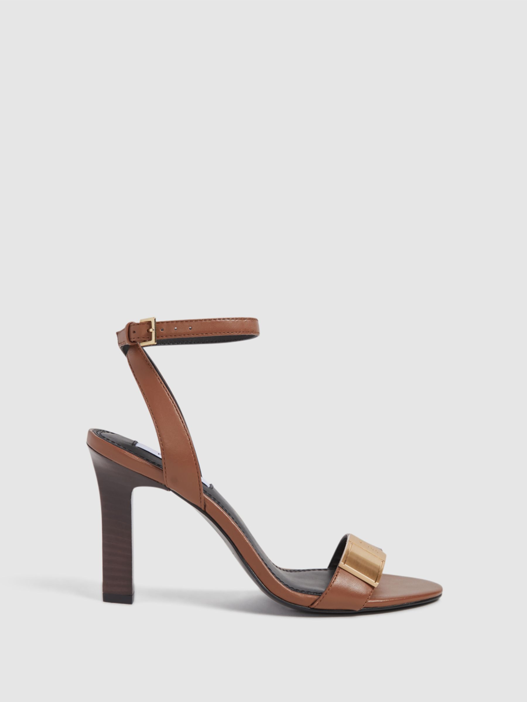 Strappy Heel Sandals in Tan - Image 1 of 7