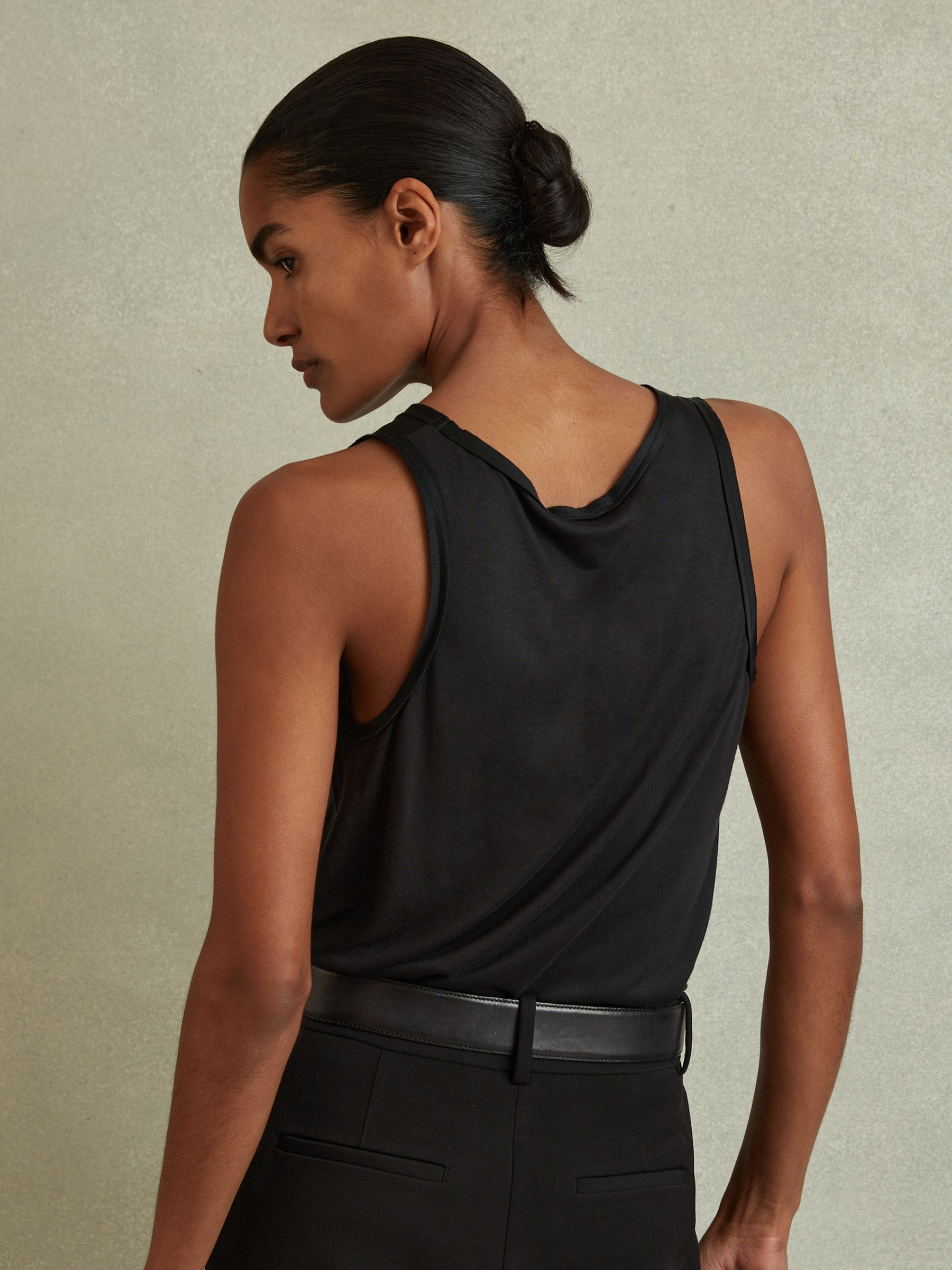 Silk Front Vest in Black - Image 4 of 5