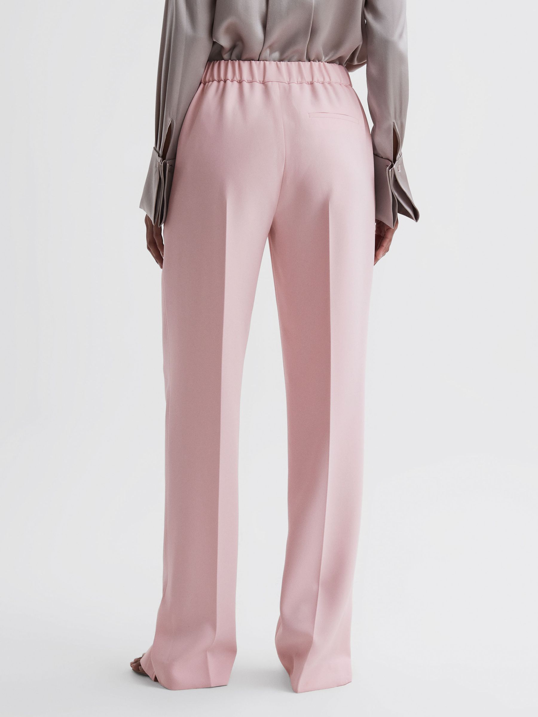 Wide Leg Split Hem Trousers in Pink - Image 5 of 5