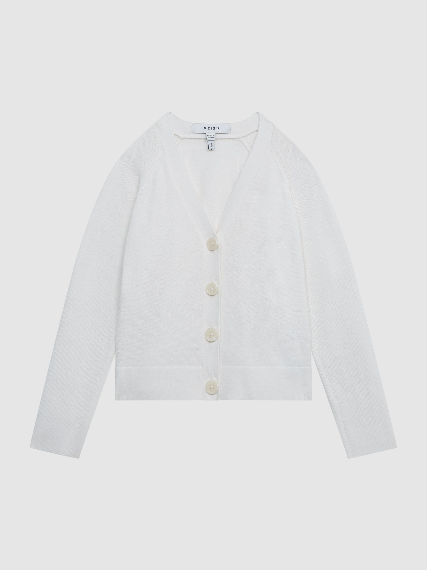 Cashmere Blend Cardigan in Ivory - Image 2 of 6