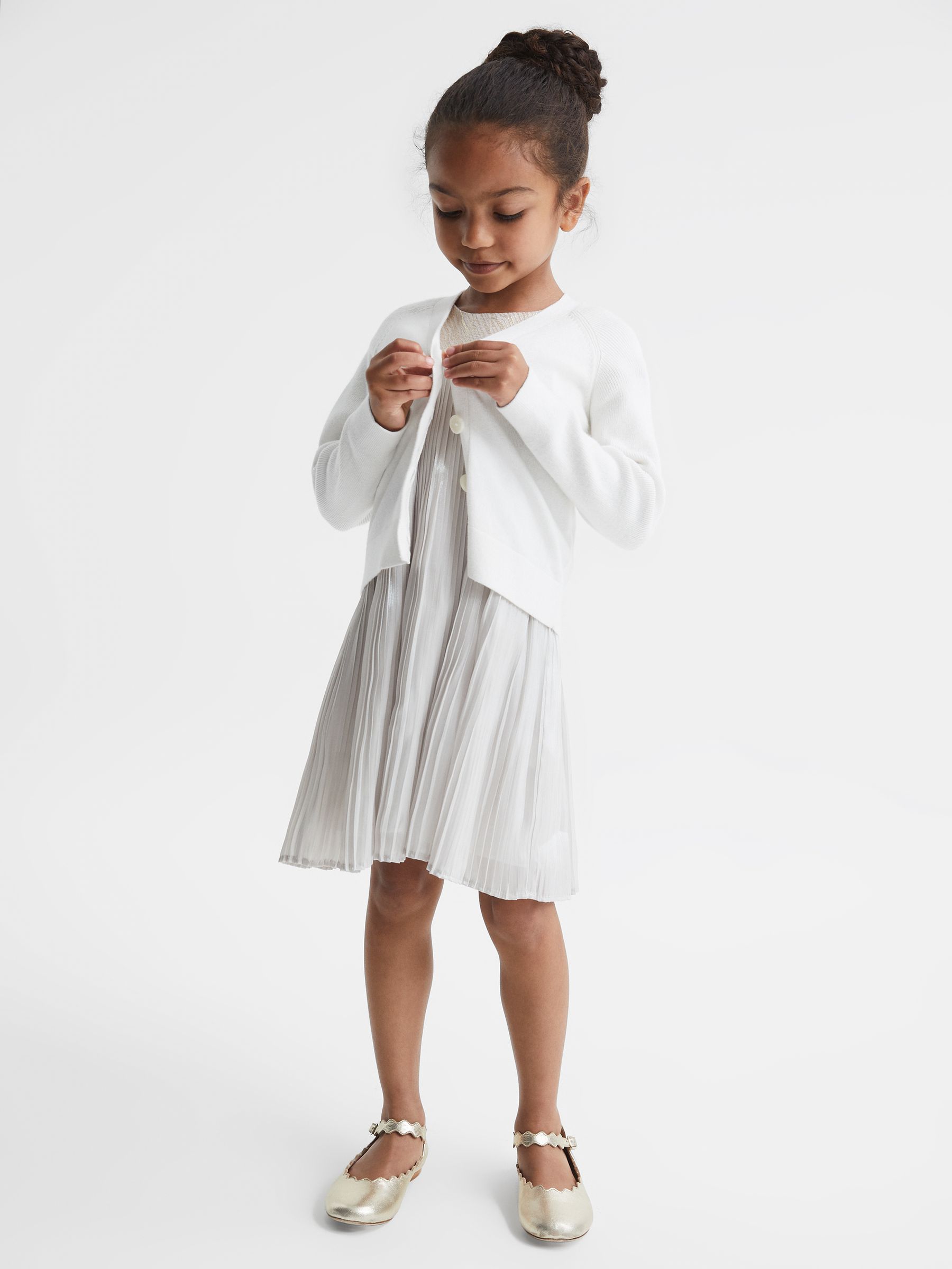 Cashmere Blend Cardigan in Ivory - Image 4 of 6