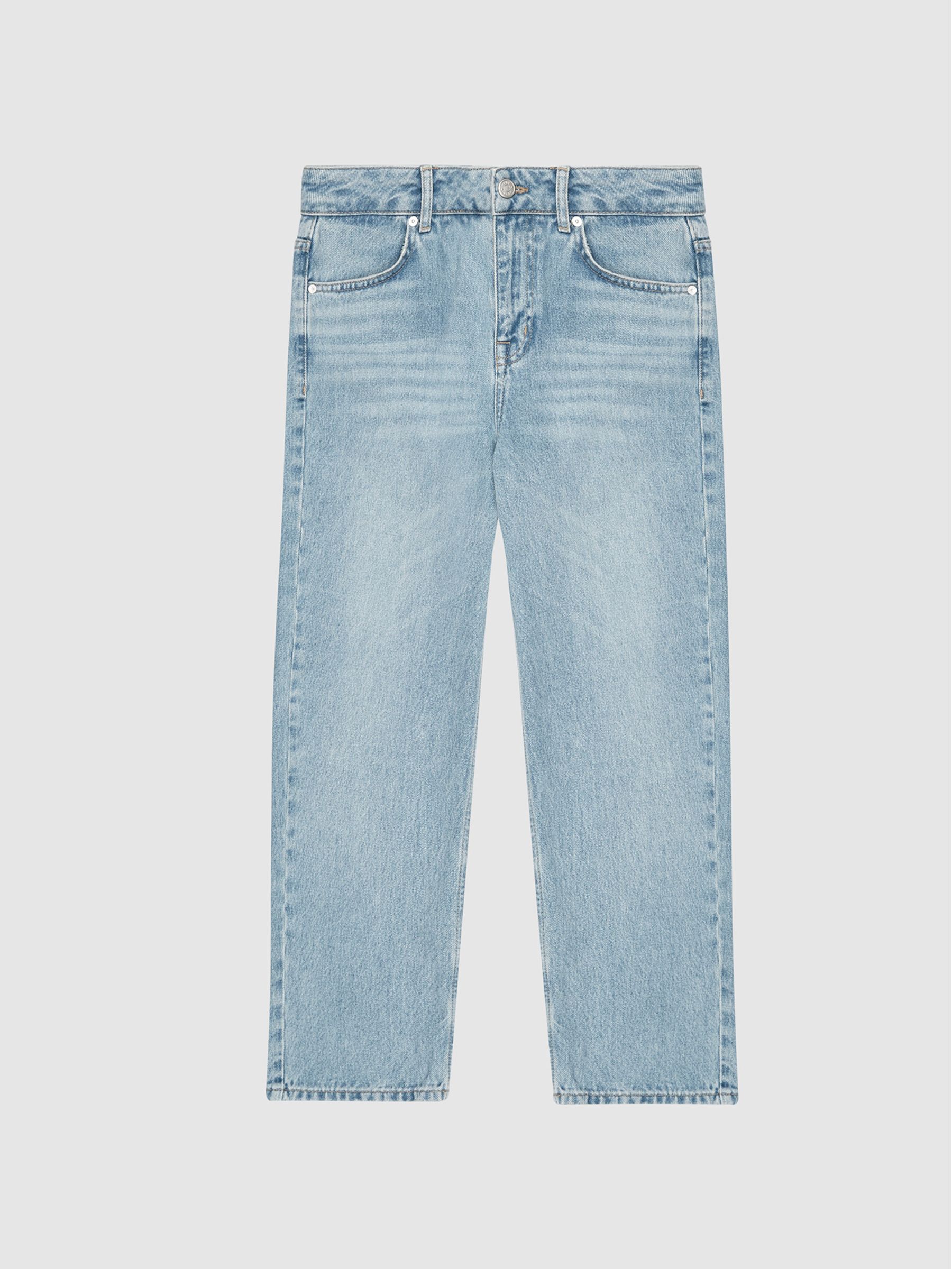 High Rise Straight Leg Jeans in Pale Blue - Image 2 of 5 High Rise Straight Leg Jeans in Pale Blue - Image 2 of 5
