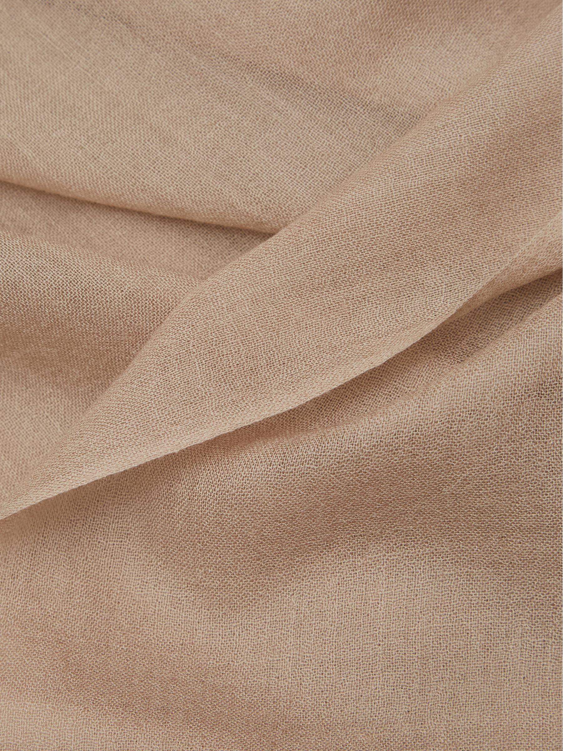 Wool-Cashmere Lightweight Scarf in Biscuit - Image 3 of 4
