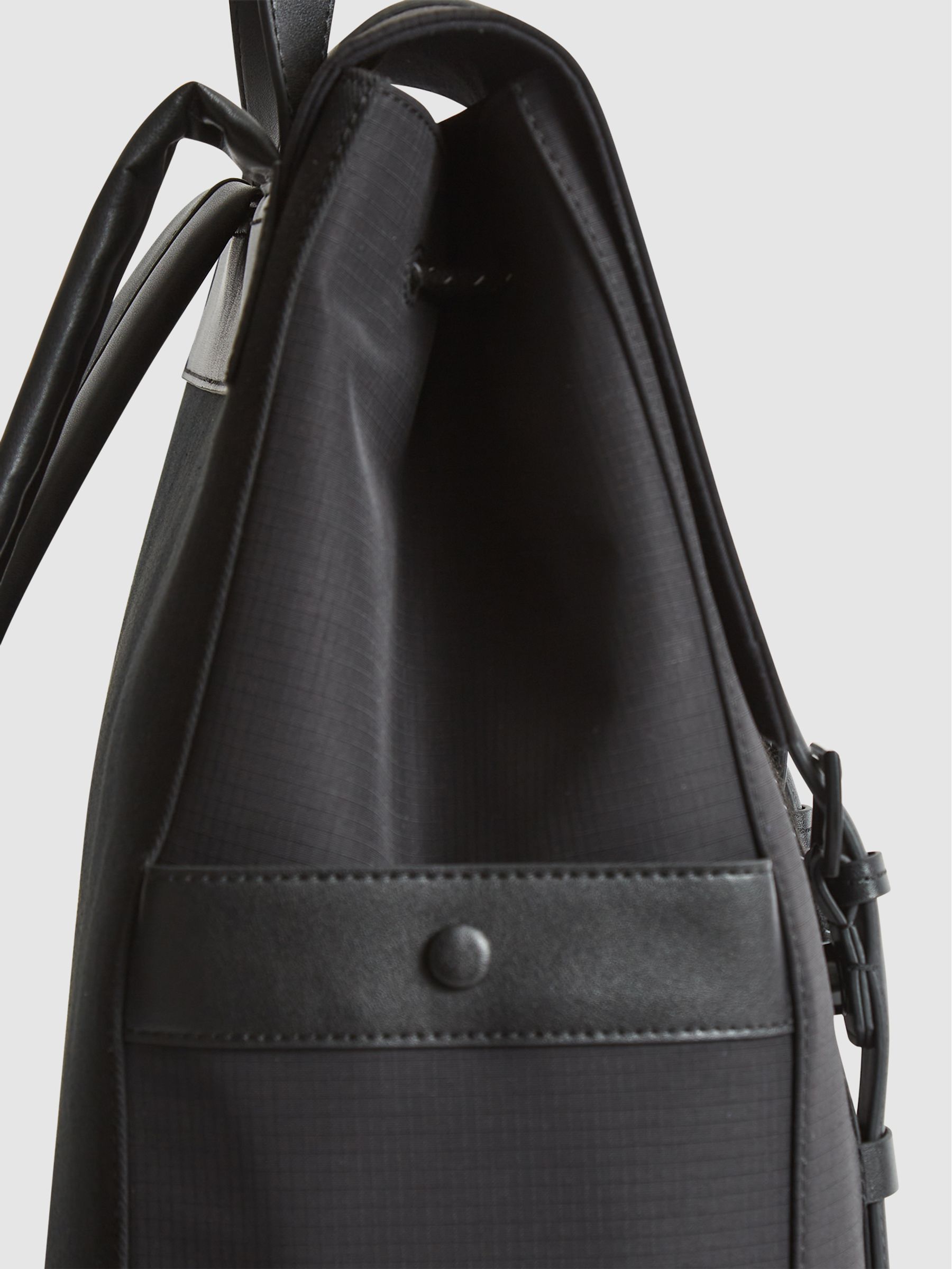 Multi Pocket Nylon Backpack in Black - Image 9 of 10