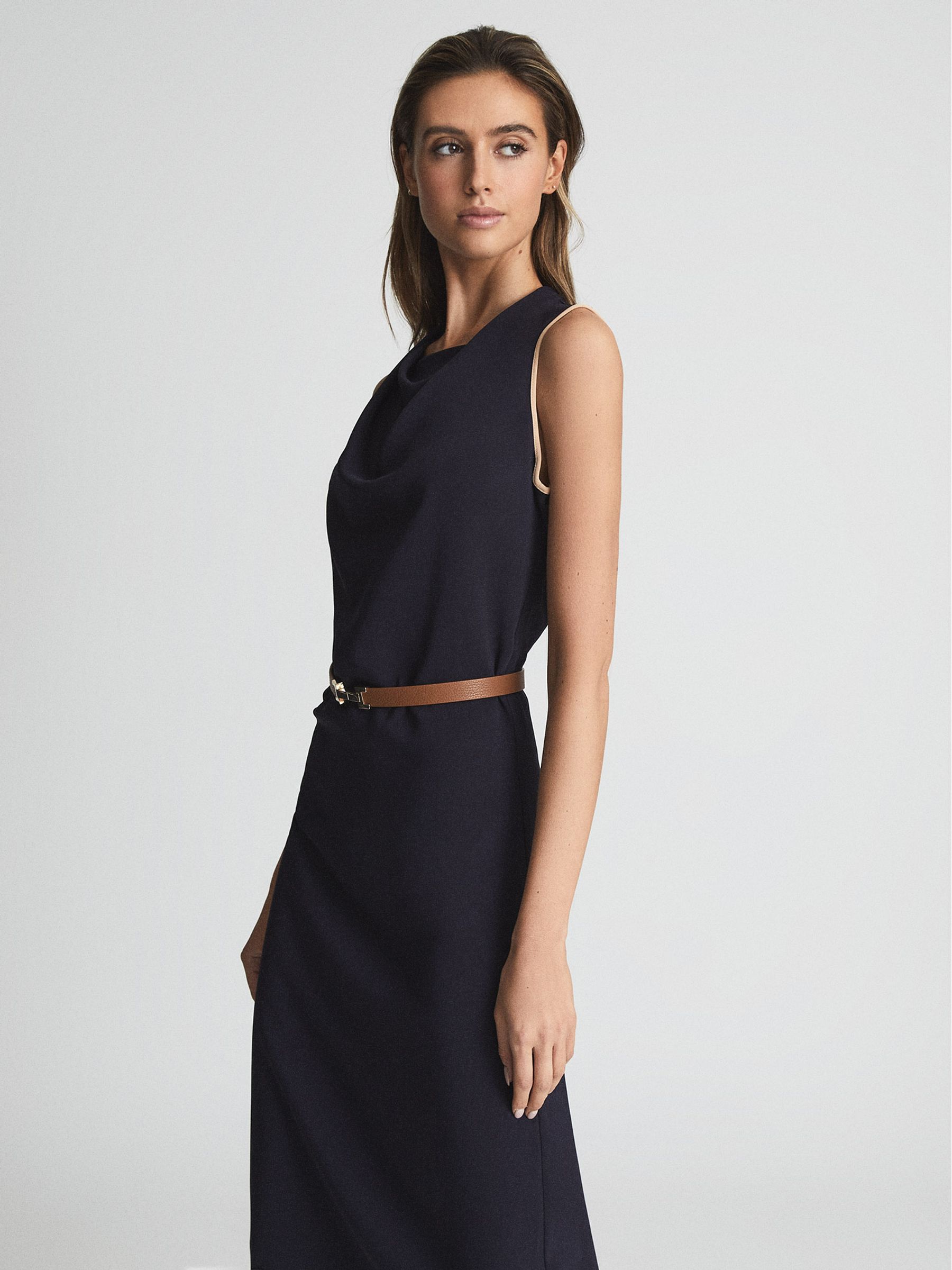 Reiss Bodycon Midi Dress in Navy - REISS