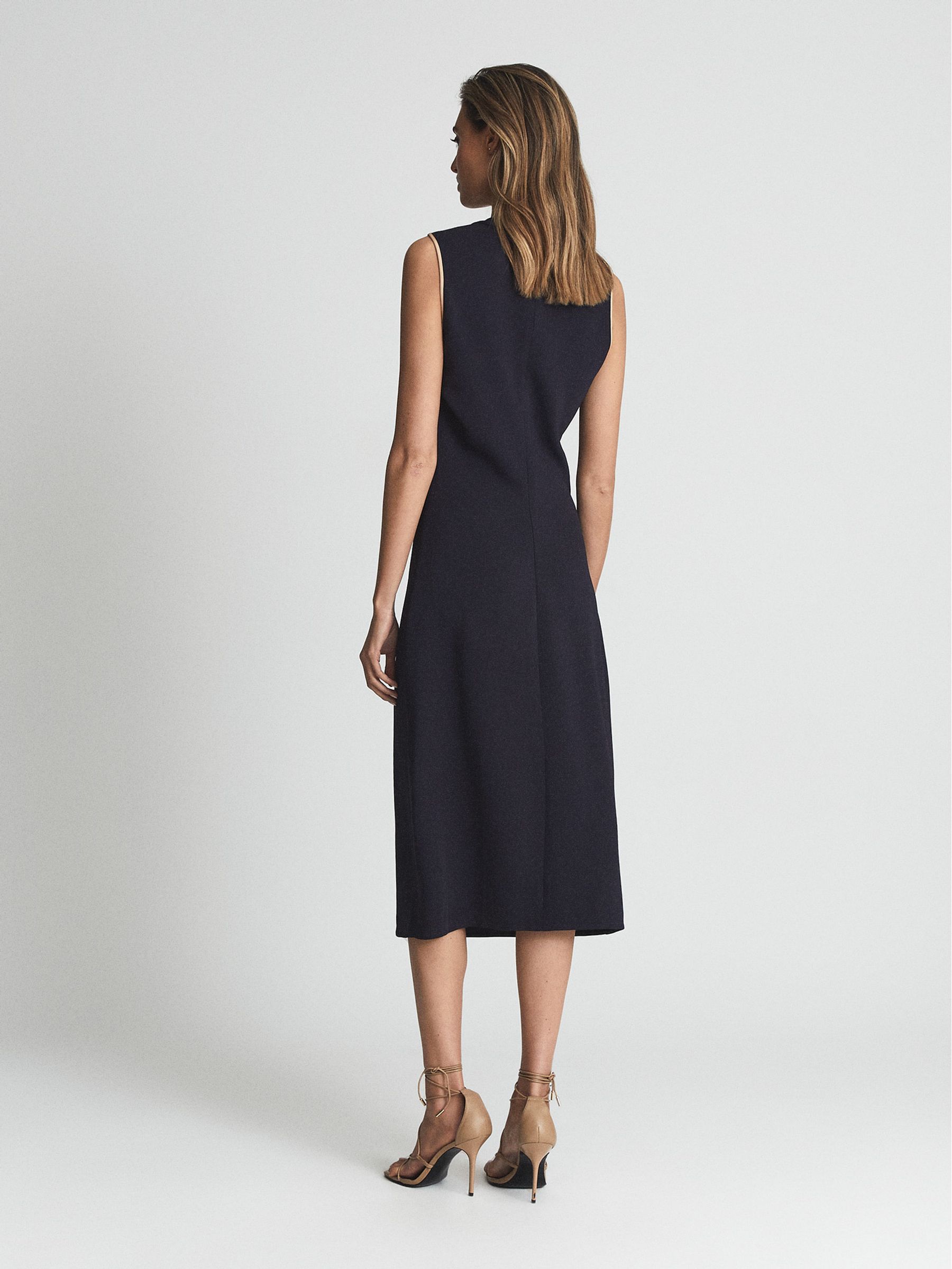 【海外限定】REISSドレス☆Pari Sleeveless Midi Dress, Navy REISS Pari Ruched Midi Dress | Bloomingdale's