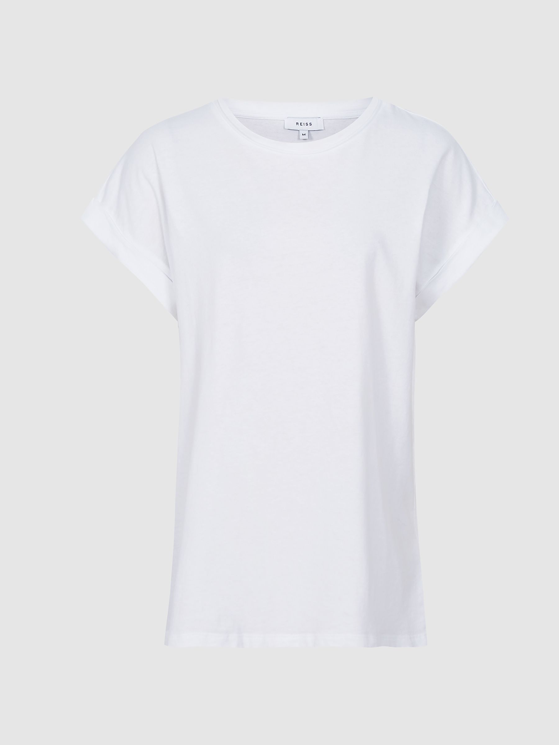 Cotton-Jersey Crew Neck T-Shirt in White - Image 2 of 6