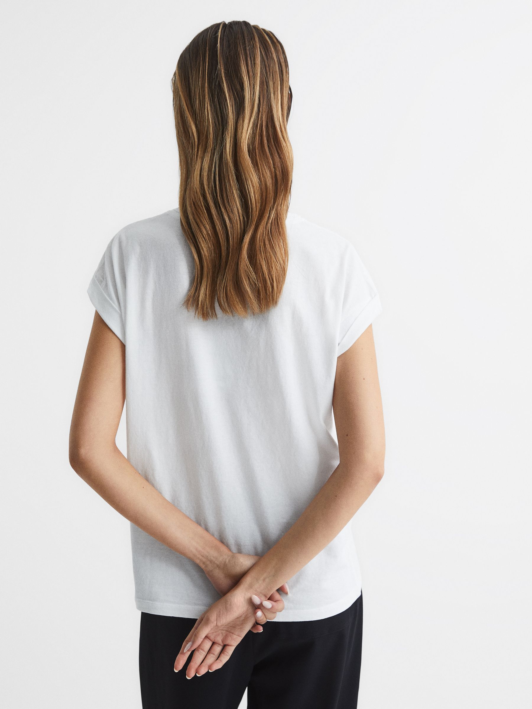 Cotton-Jersey Crew Neck T-Shirt in White - Image 5 of 6