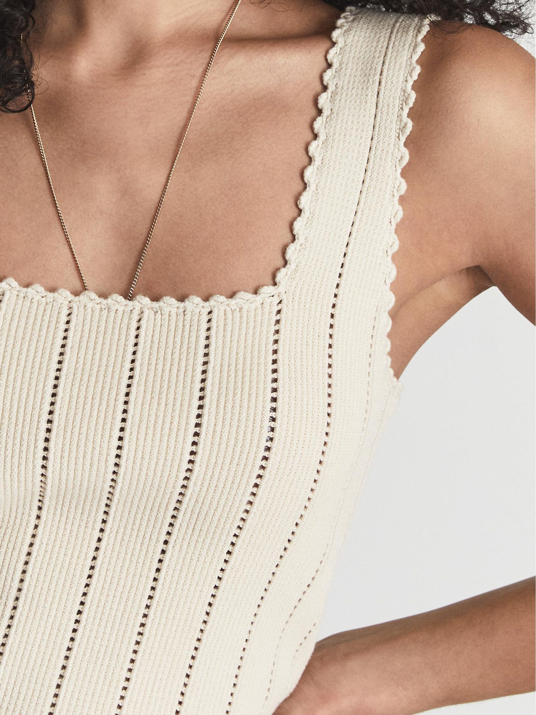 Stitch Interest Square Neck Vest in Neutral - Image 4 of 5