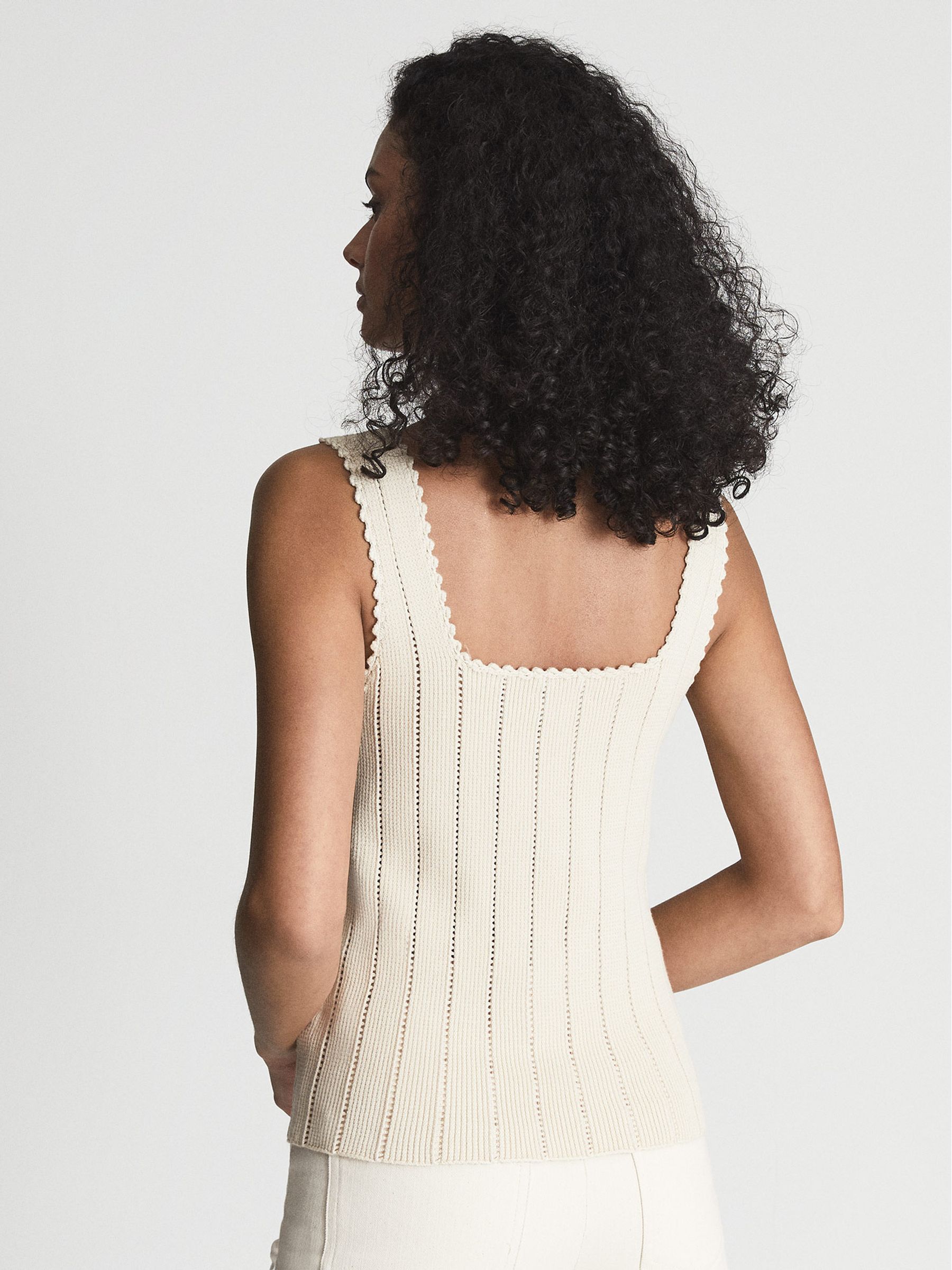 Stitch Interest Square Neck Vest in Neutral - Image 5 of 5