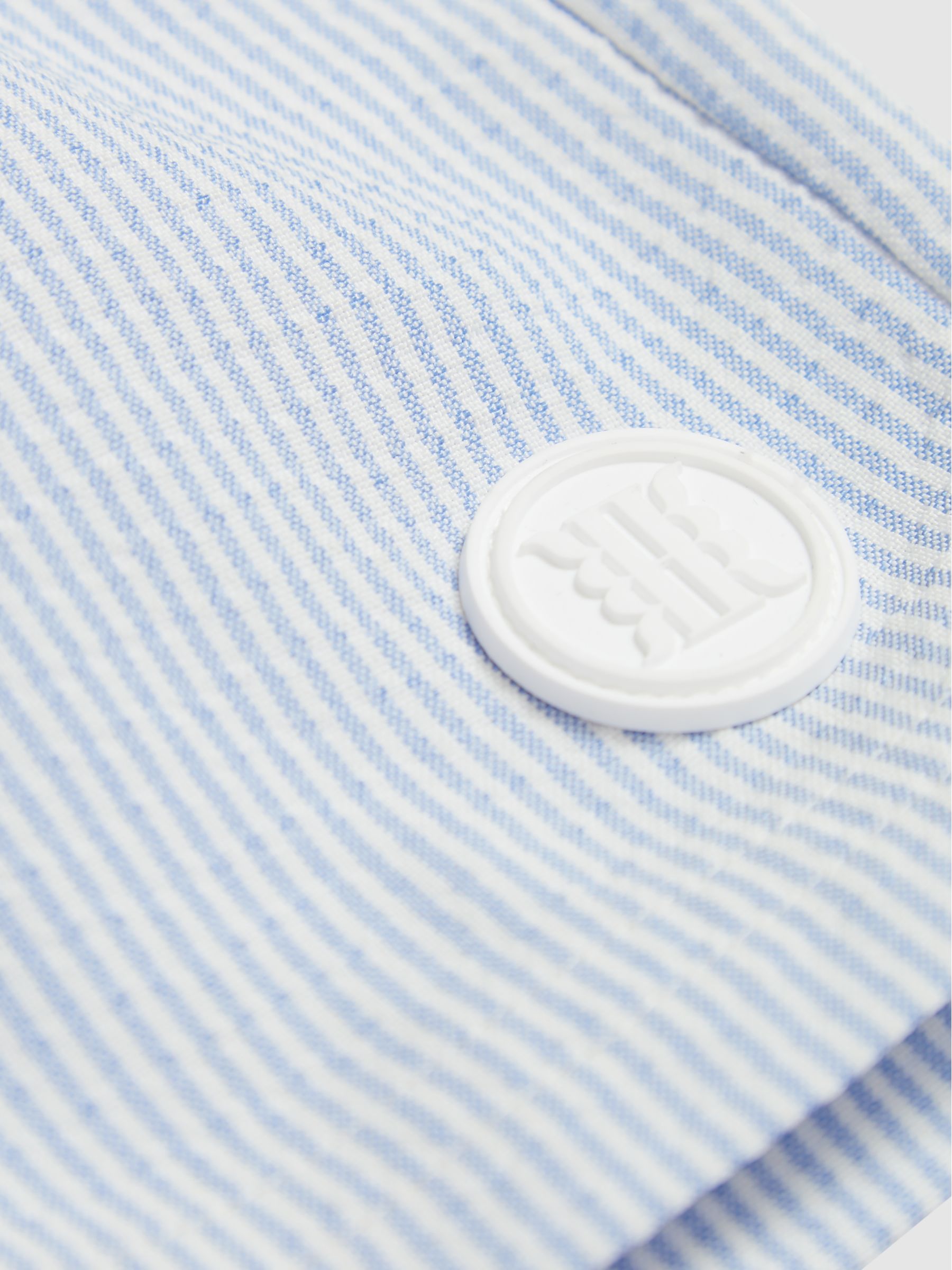 Seersucker Stripe Swim Shorts in Sky Blue/White - Image 7 of 7