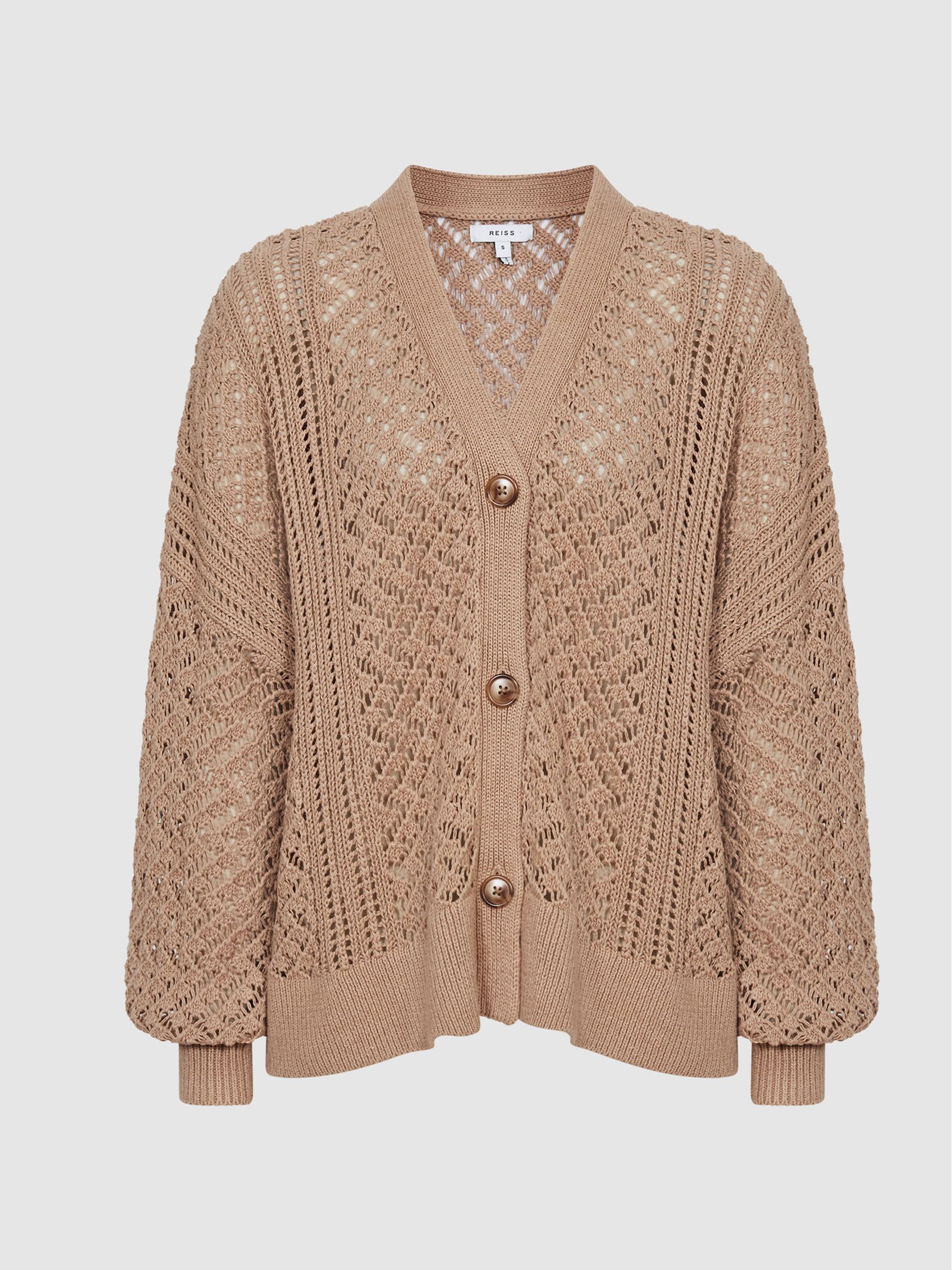 Cable Knit Cardigan in Camel - Image 2 of 7