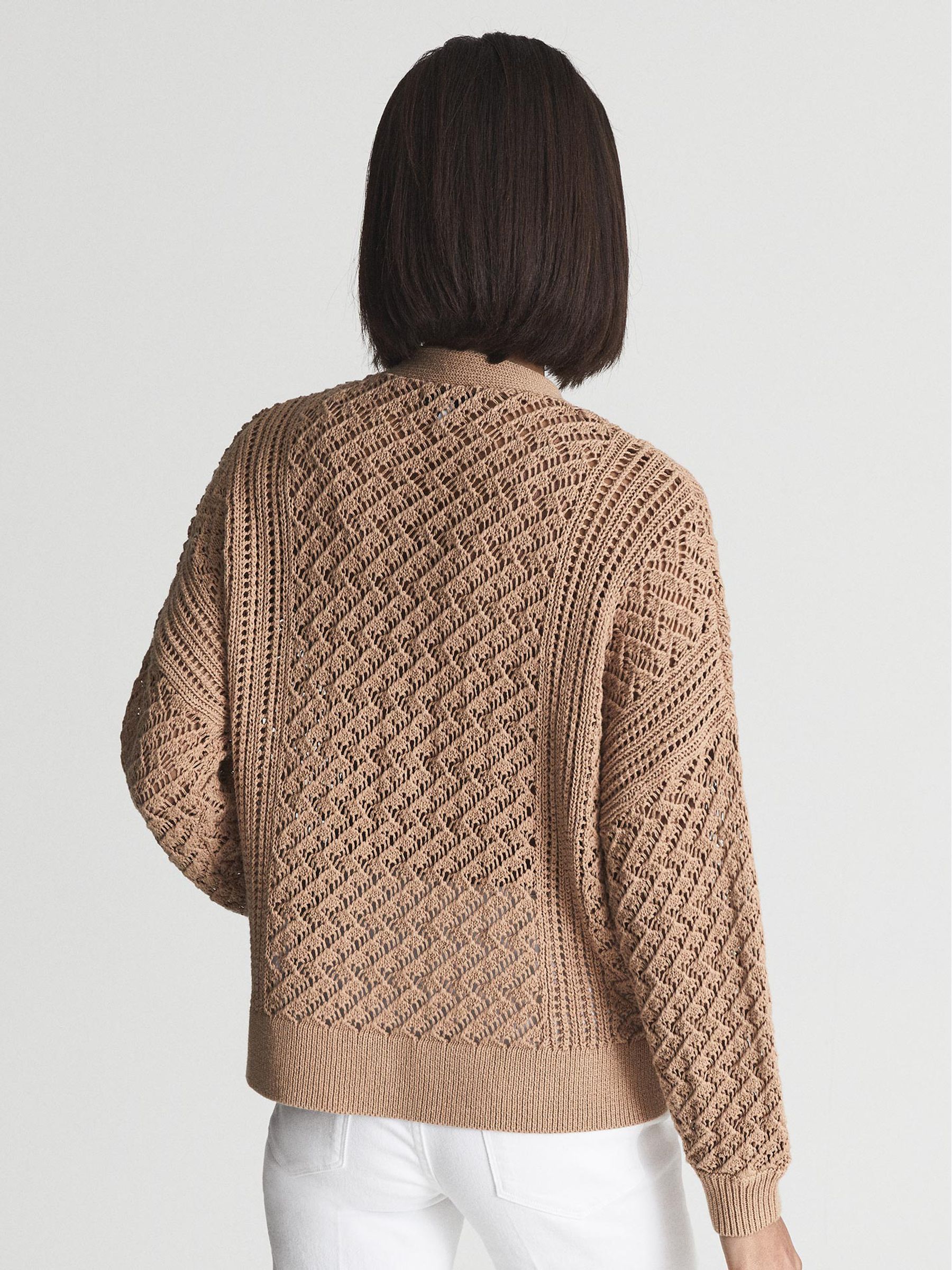 Cable Knit Cardigan in Camel - Image 5 of 7