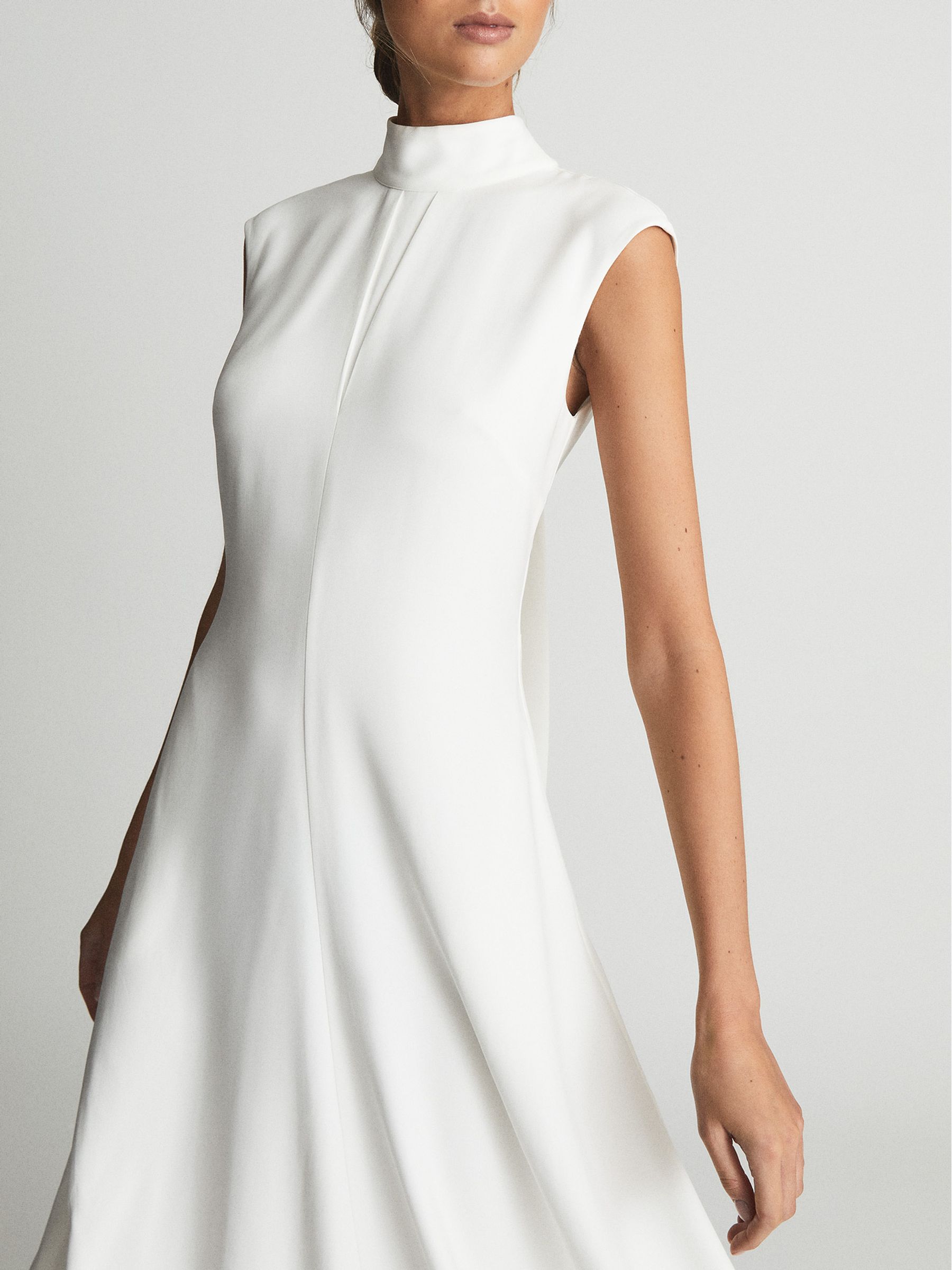 Petite Open Back Midi Dress in White - Image 4 of 6