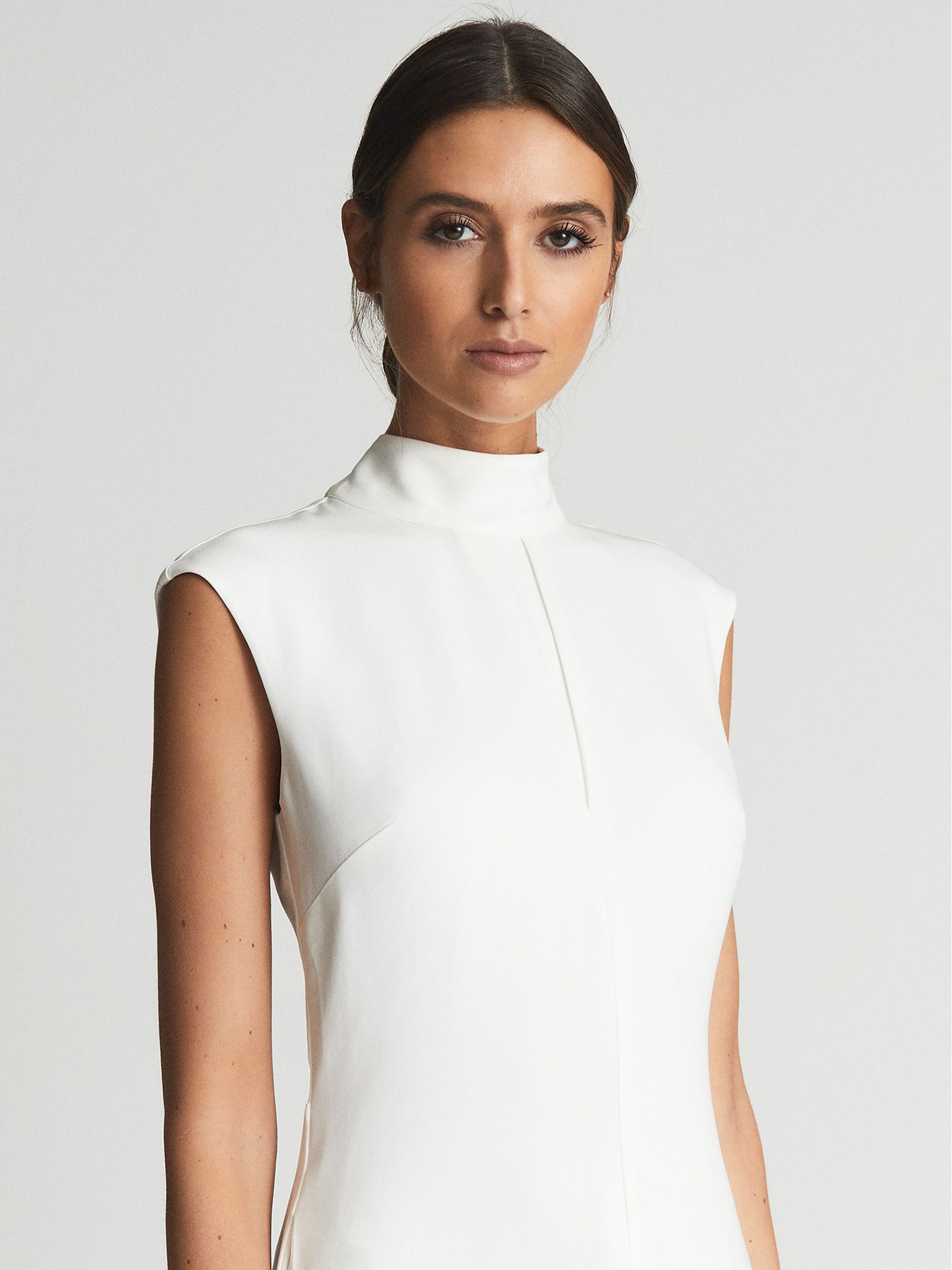 Petite Open Back Midi Dress in White - Image 6 of 6