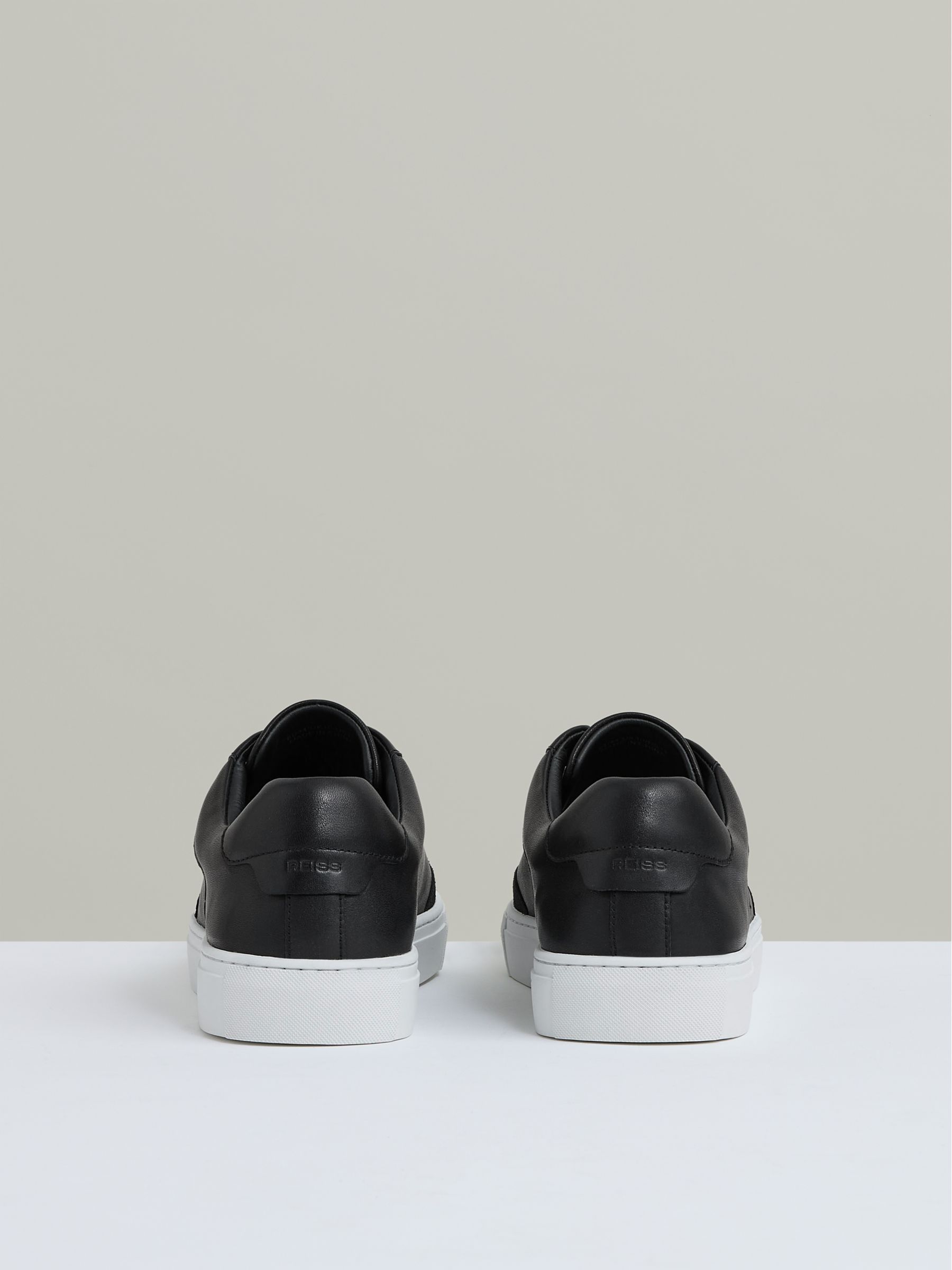 Leather Low Top Trainers in Black - Image 4 of 7