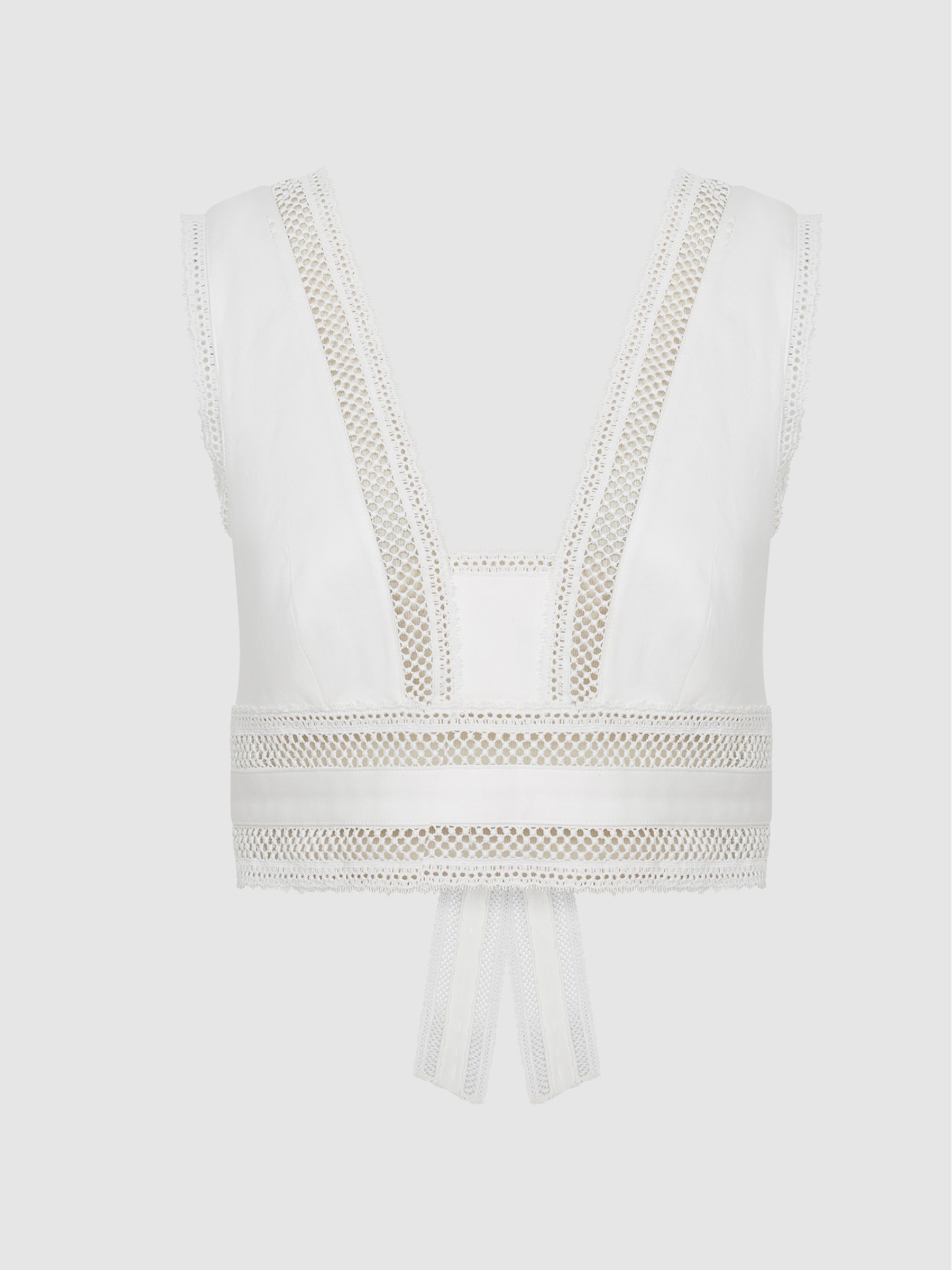Kanten witte crop top - Afbeelding 2 van 7