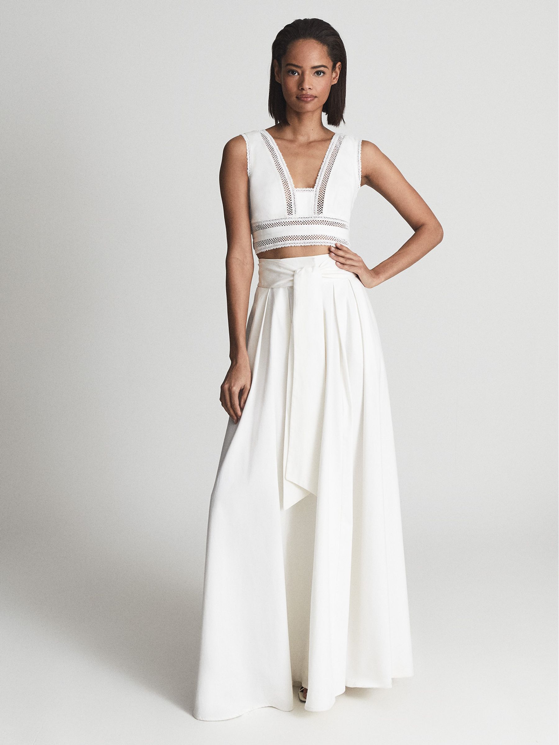 white formal crop top