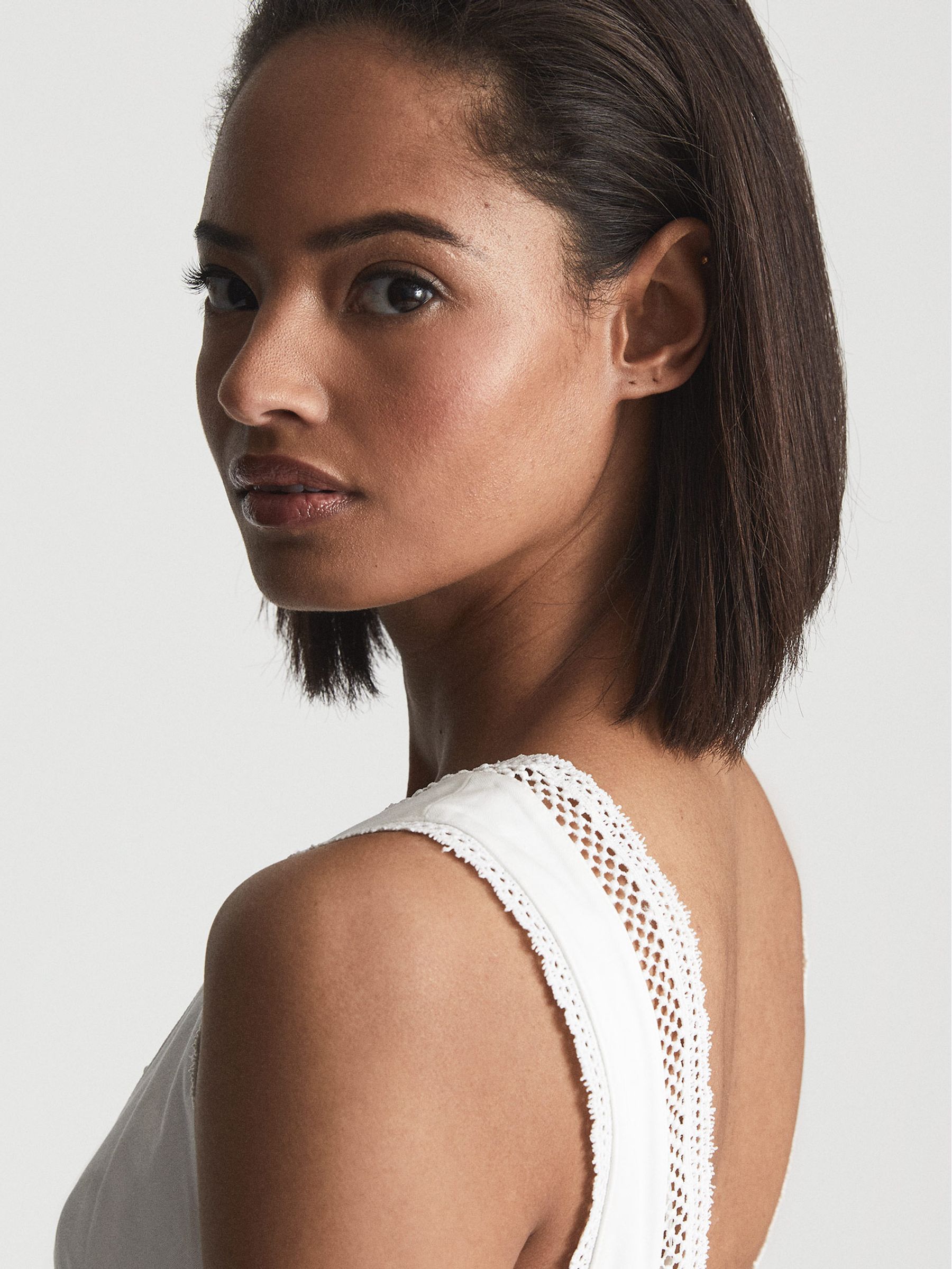 Kanten witte crop top - Afbeelding 6 van 7