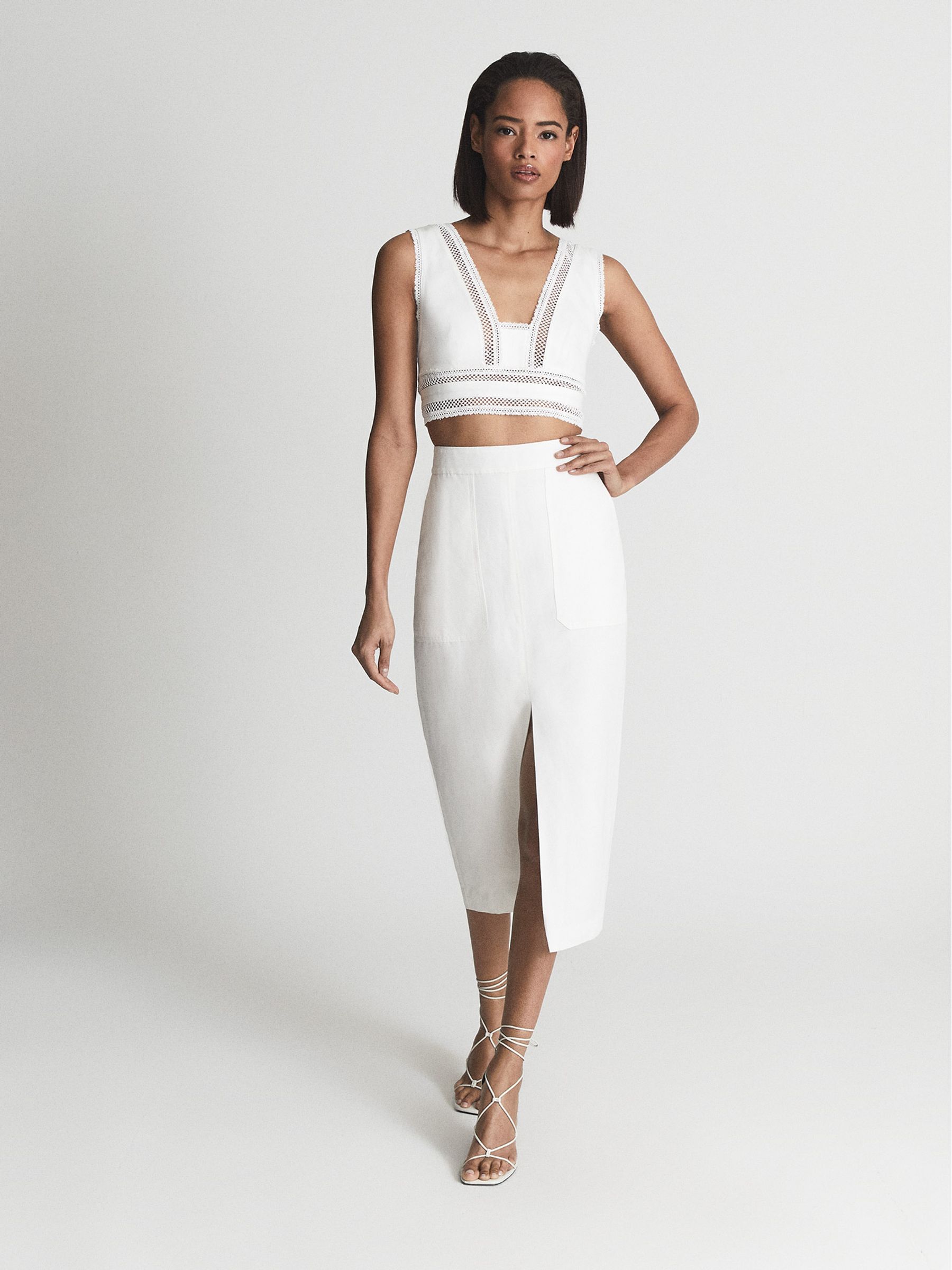 Kanten witte crop top - Afbeelding 7 van 7