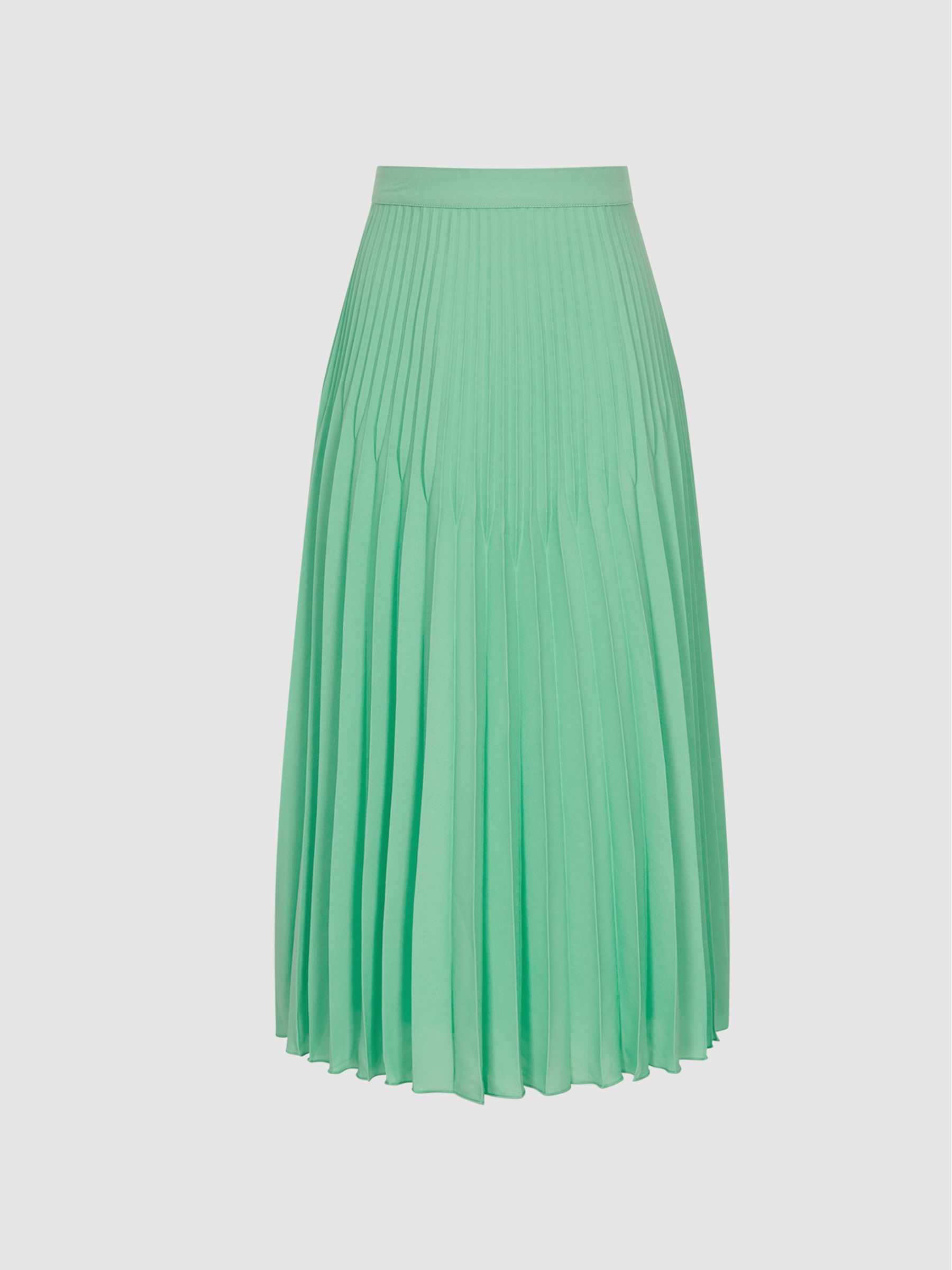 Pleated Midi Skirt in Green - Image 2 of 5