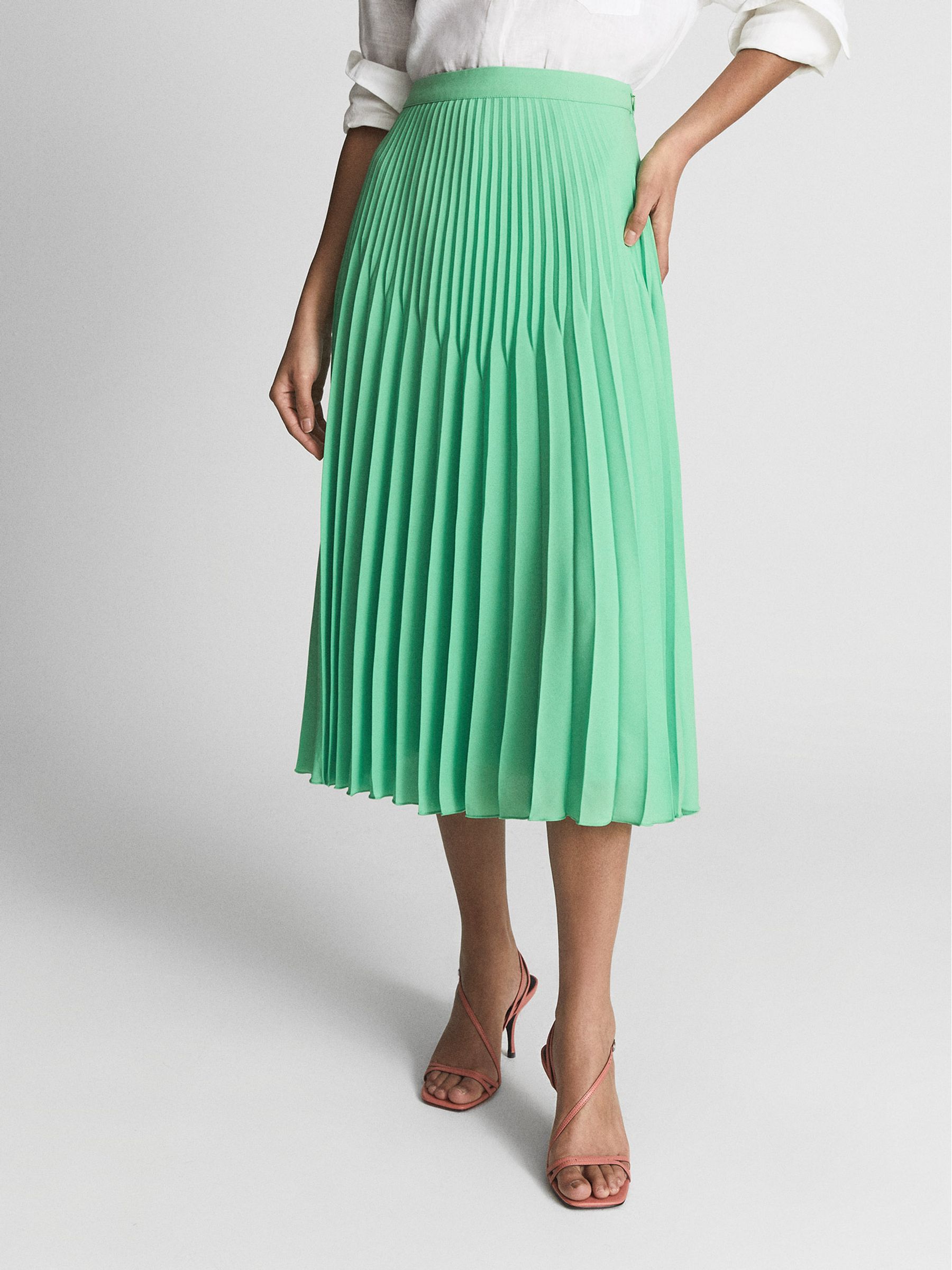 【海外限定】REISSスカート☆Teal Inga Satin High Rise Midi Sk Buy Reiss Teal Inga Satin High Rise Midi Skirt from the Next