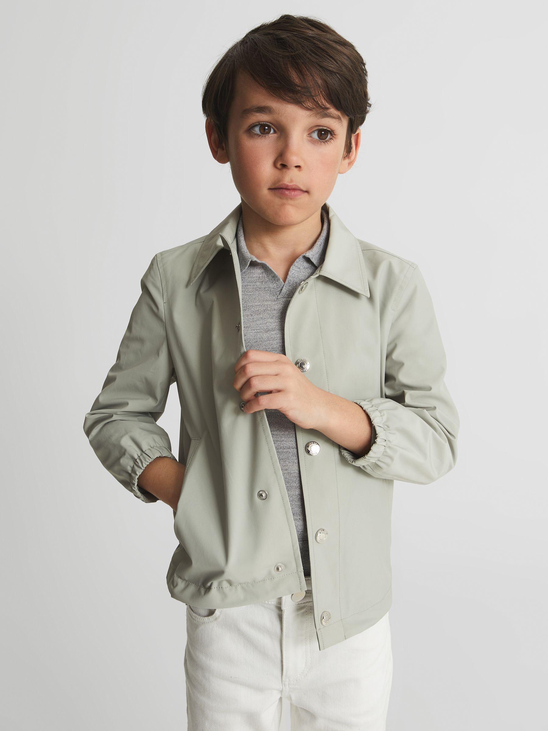 Harrington Jacket in Sage - Image 3 of 7