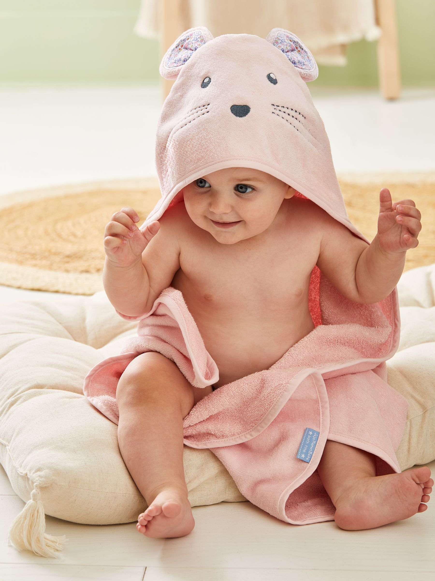 Pink Mouse Character Hooded Towel - Image 1 of 4