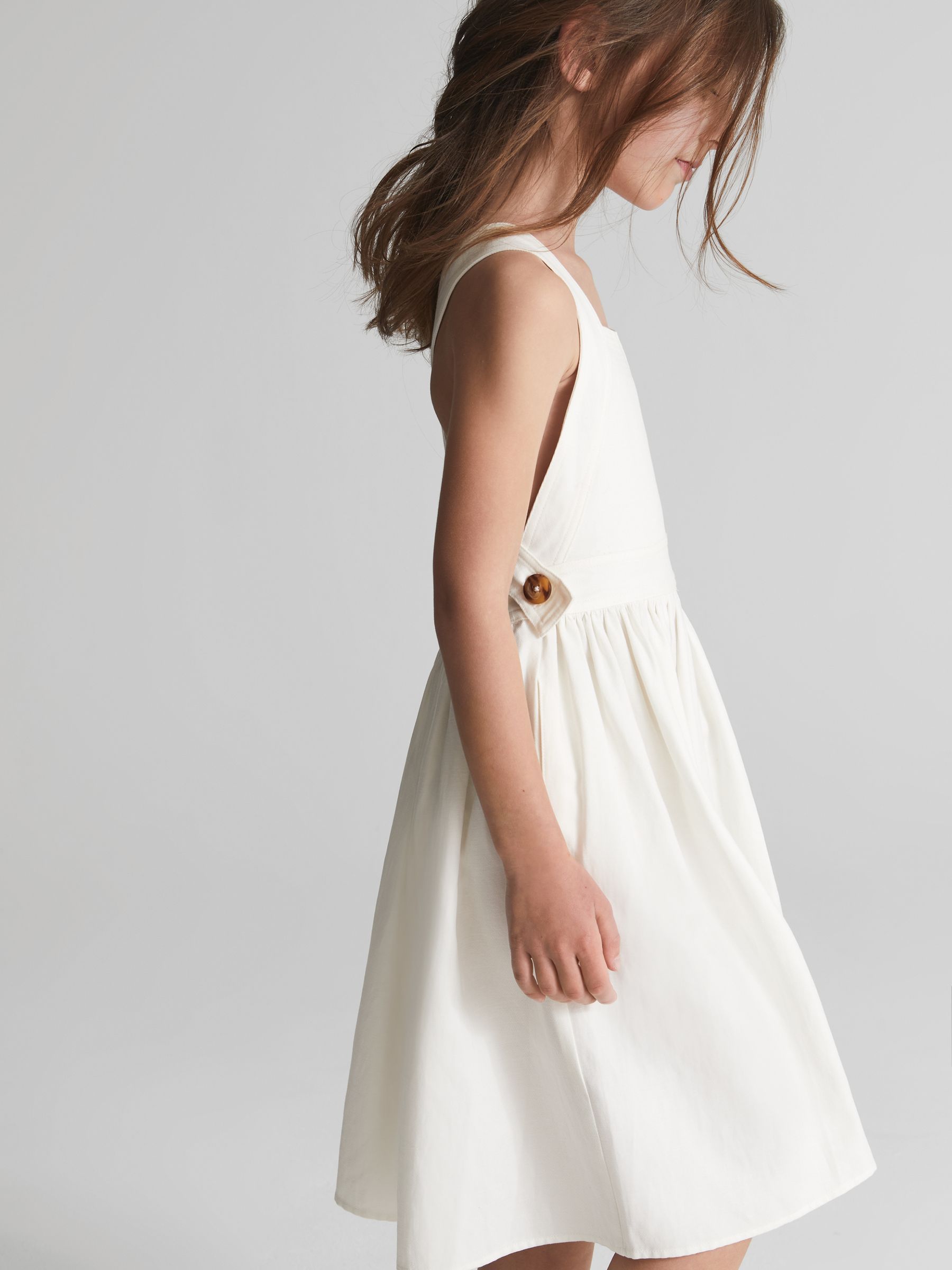 Cross Back Dress in Ivory - Image 1 of 5