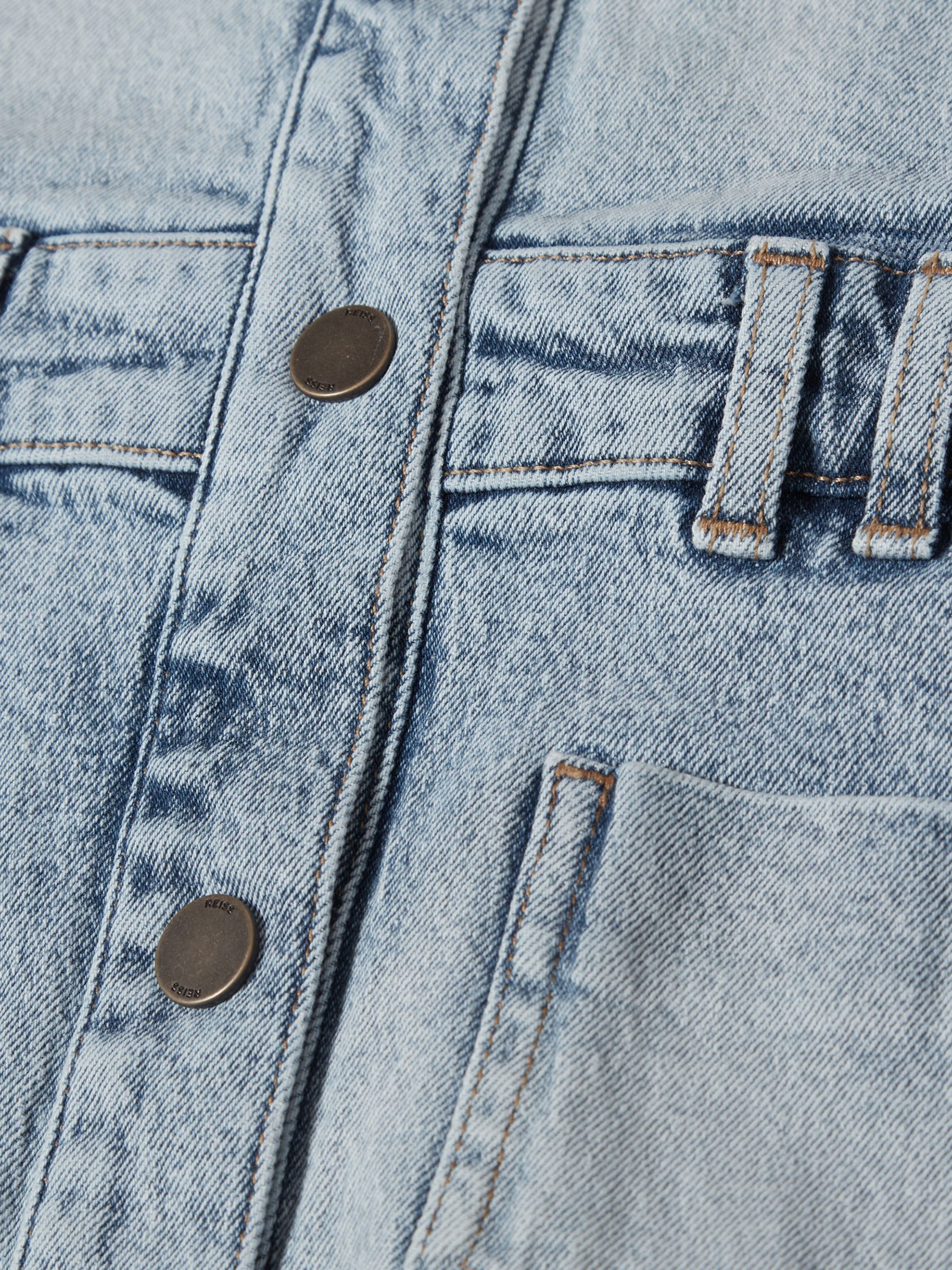 Denim Dungaree Dress in Mid Blue - Image 5 of 5