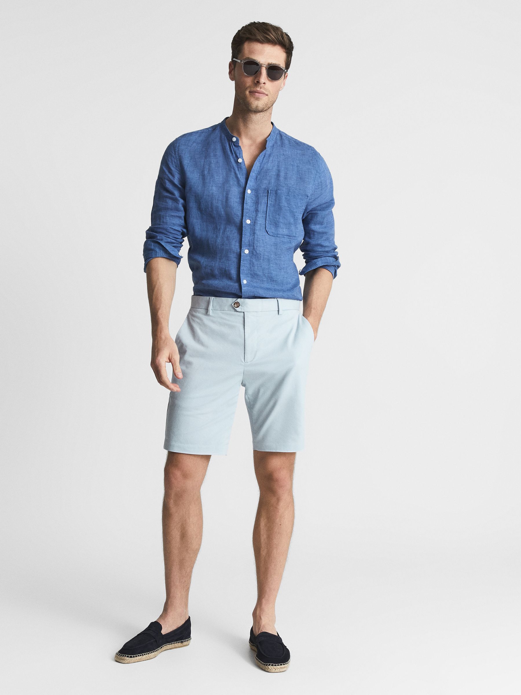 Casual Chino Shorts in Soft Blue - Image 4 of 6