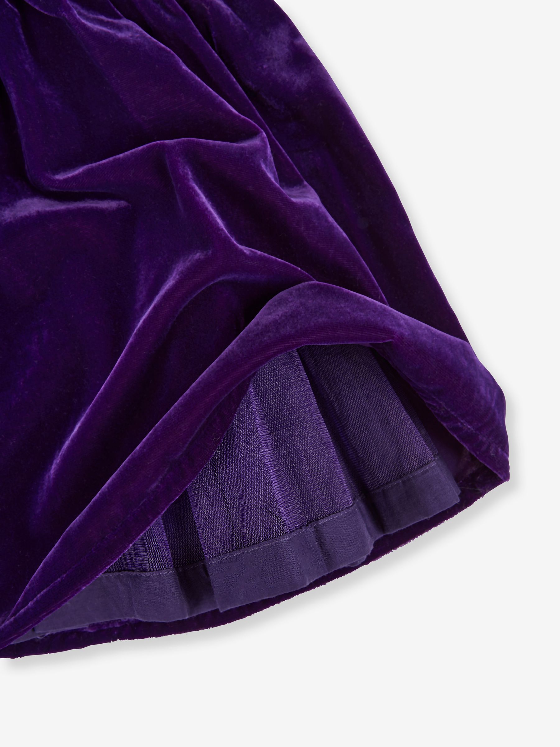 Purple Velvet Smocked Party Dress - Image 4 of 4