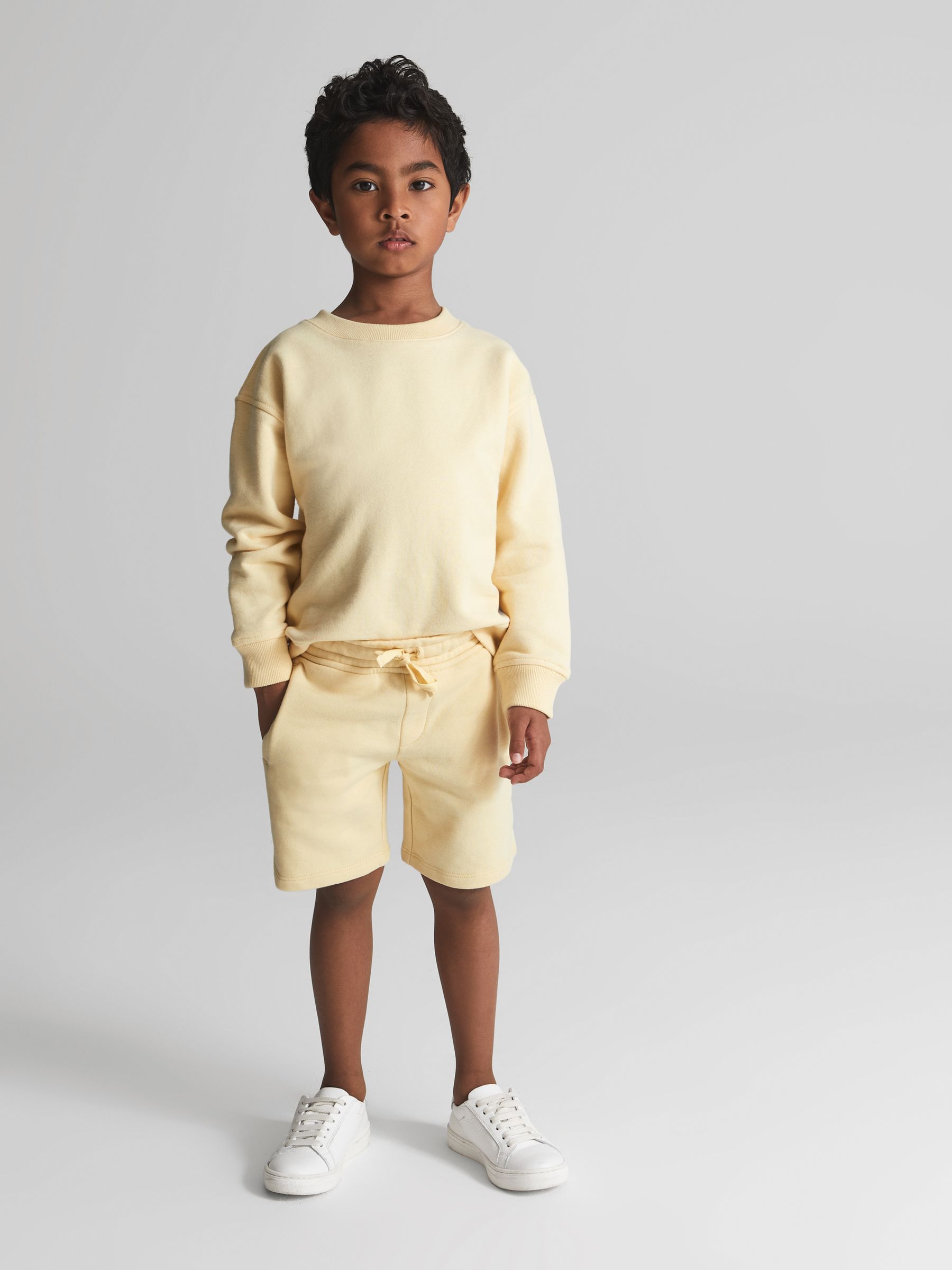 Drawstring Jersey Shorts in Lemon - Image 1 of 6