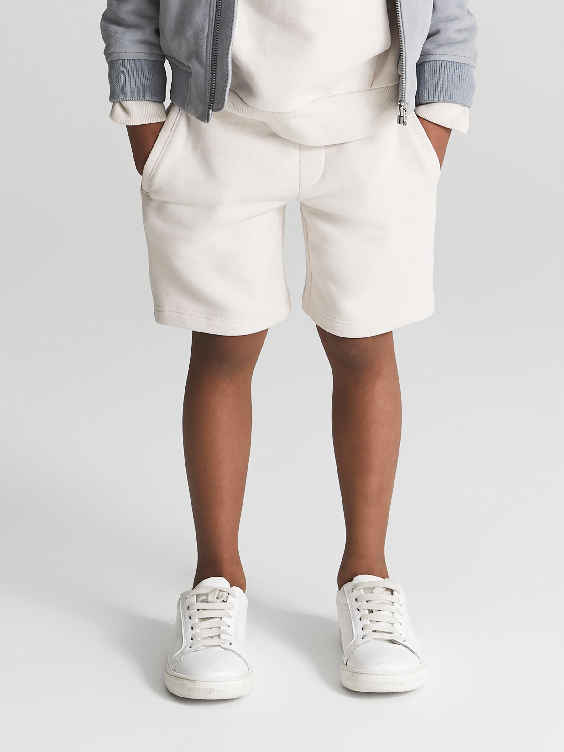 Drawstring Jersey Shorts in Dark Ecru - Image 1 of 8 Drawstring Jersey Shorts in Dark Ecru - Image 1 of 8