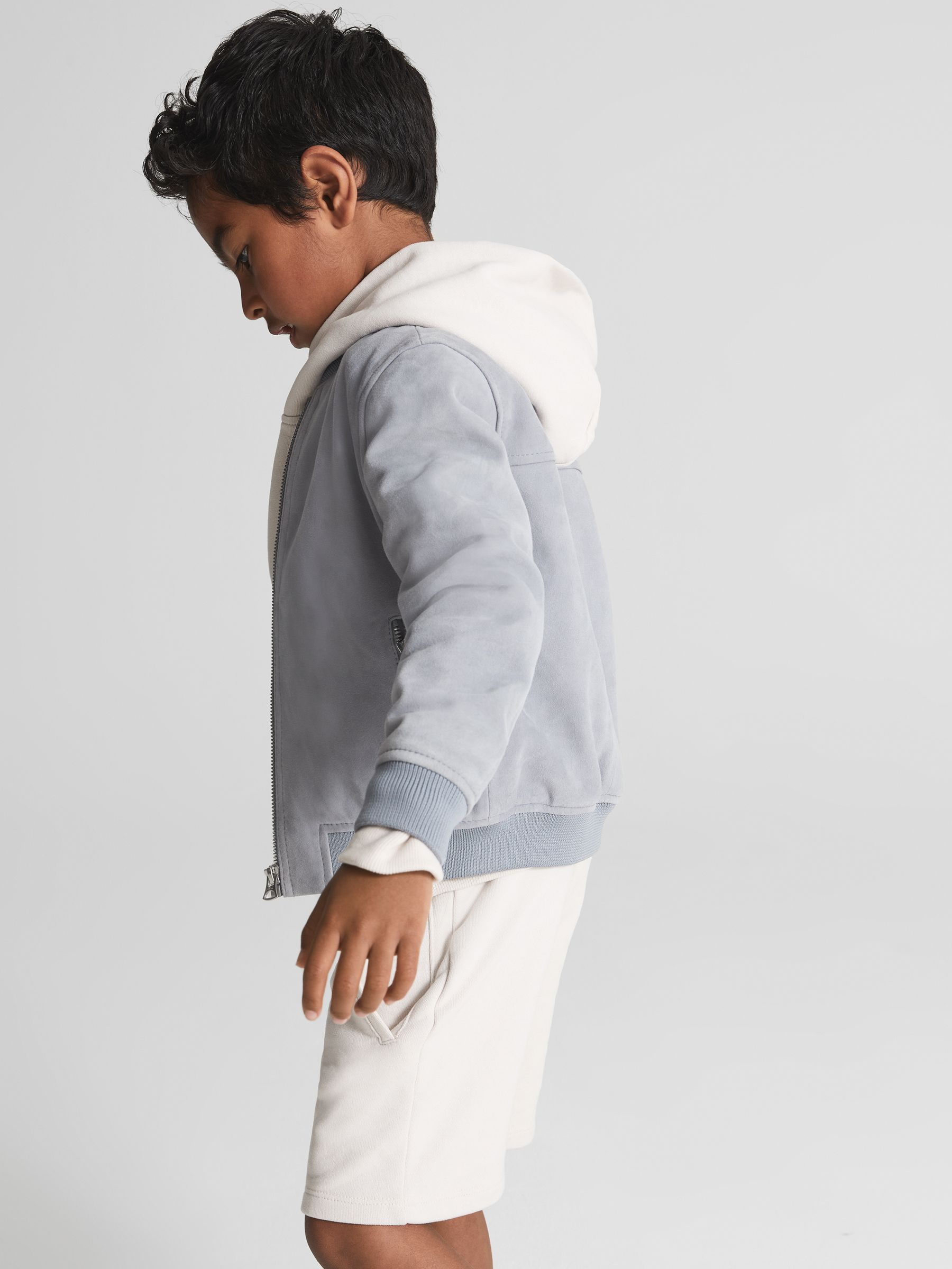 Drawstring Jersey Shorts in Dark Ecru - Image 4 of 8