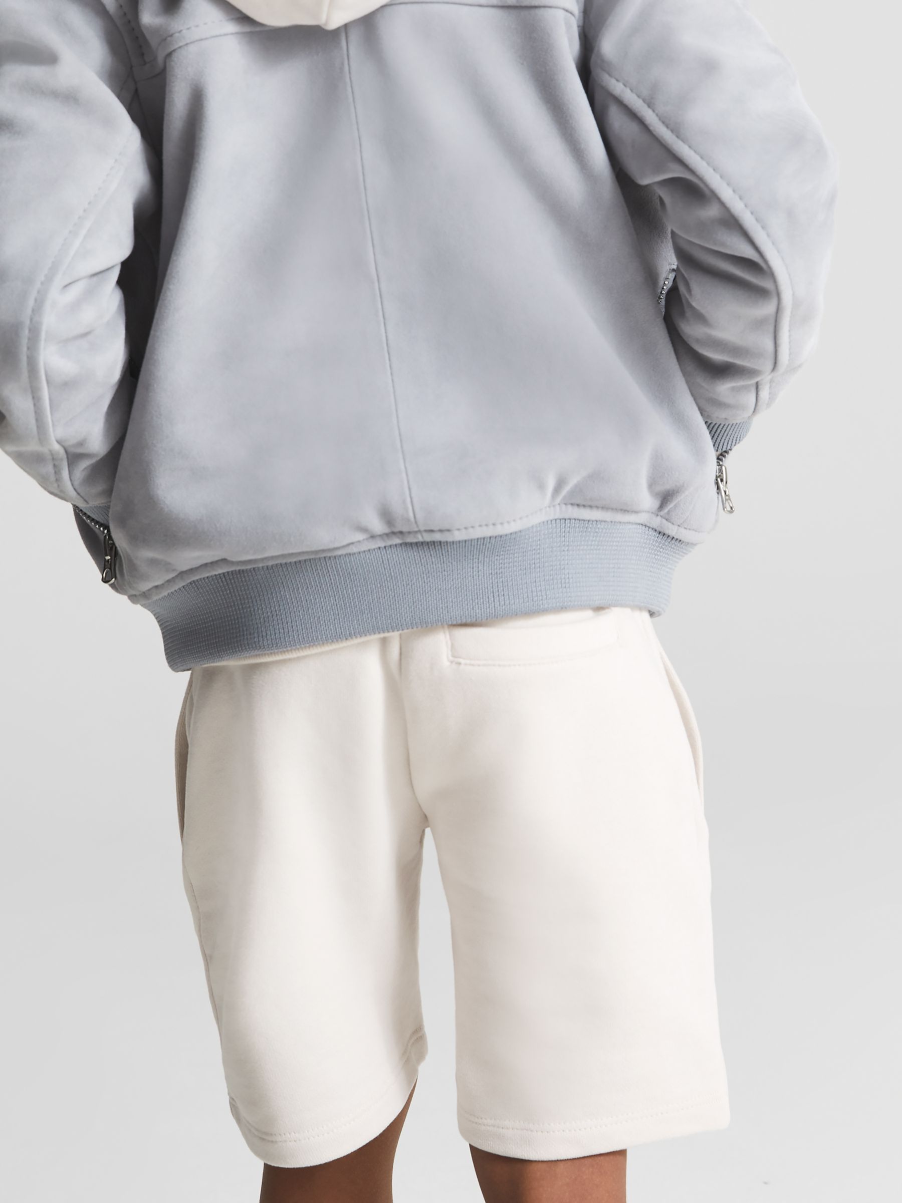 Drawstring Jersey Shorts in Dark Ecru - Image 5 of 8