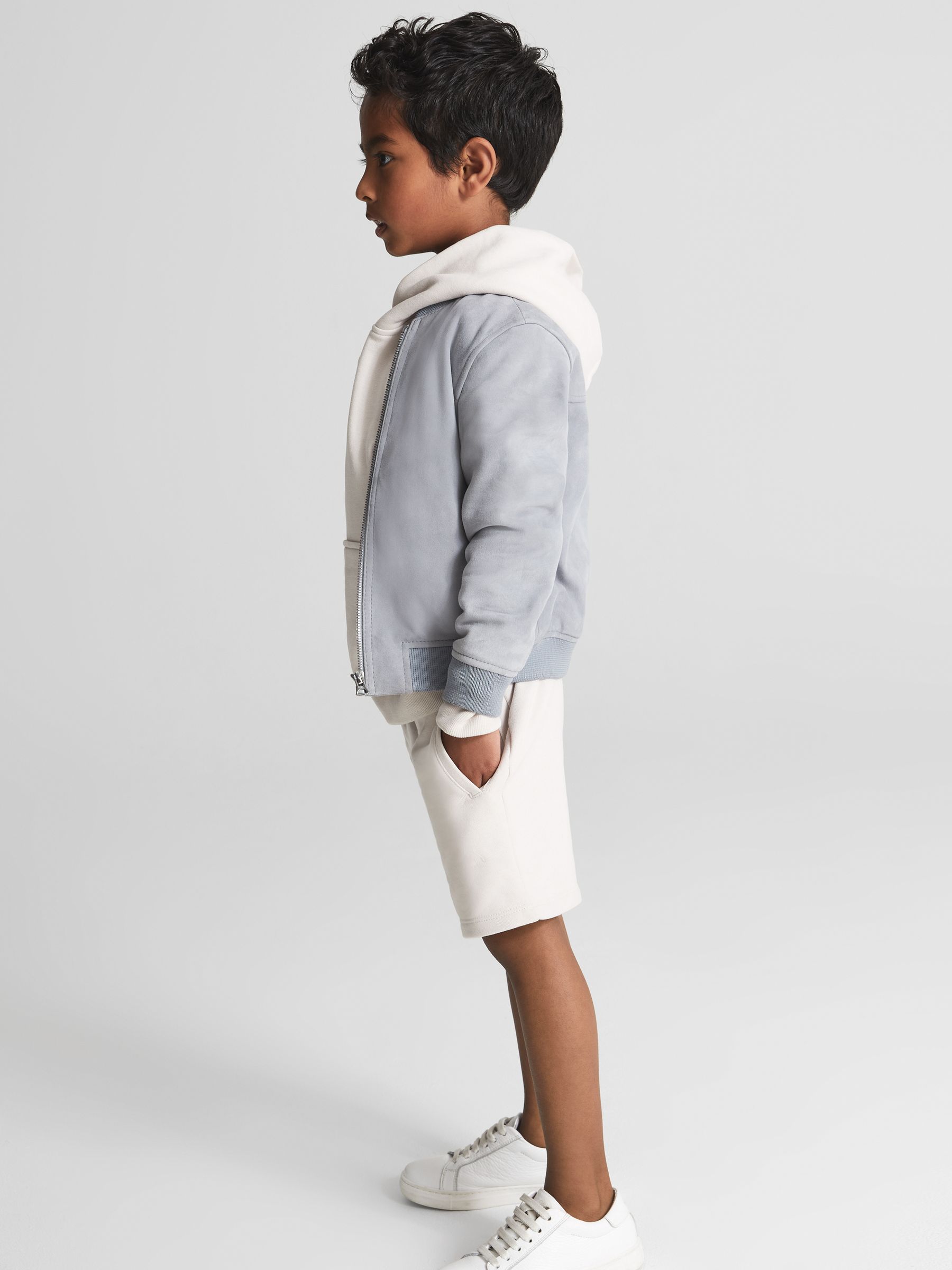 Drawstring Jersey Shorts in Dark Ecru - Image 6 of 8