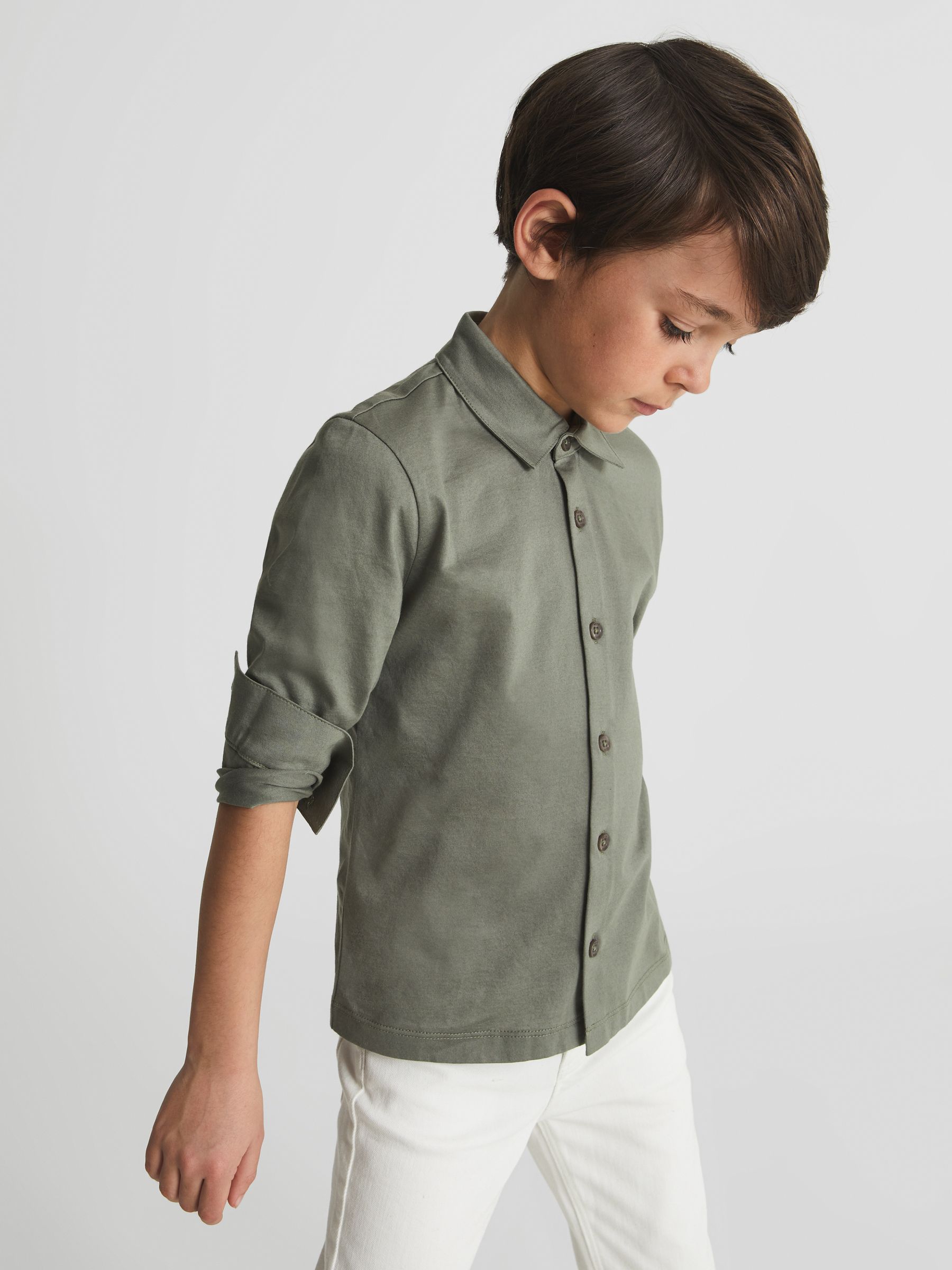 Cotton Shirt in Sage - Image 1 of 5