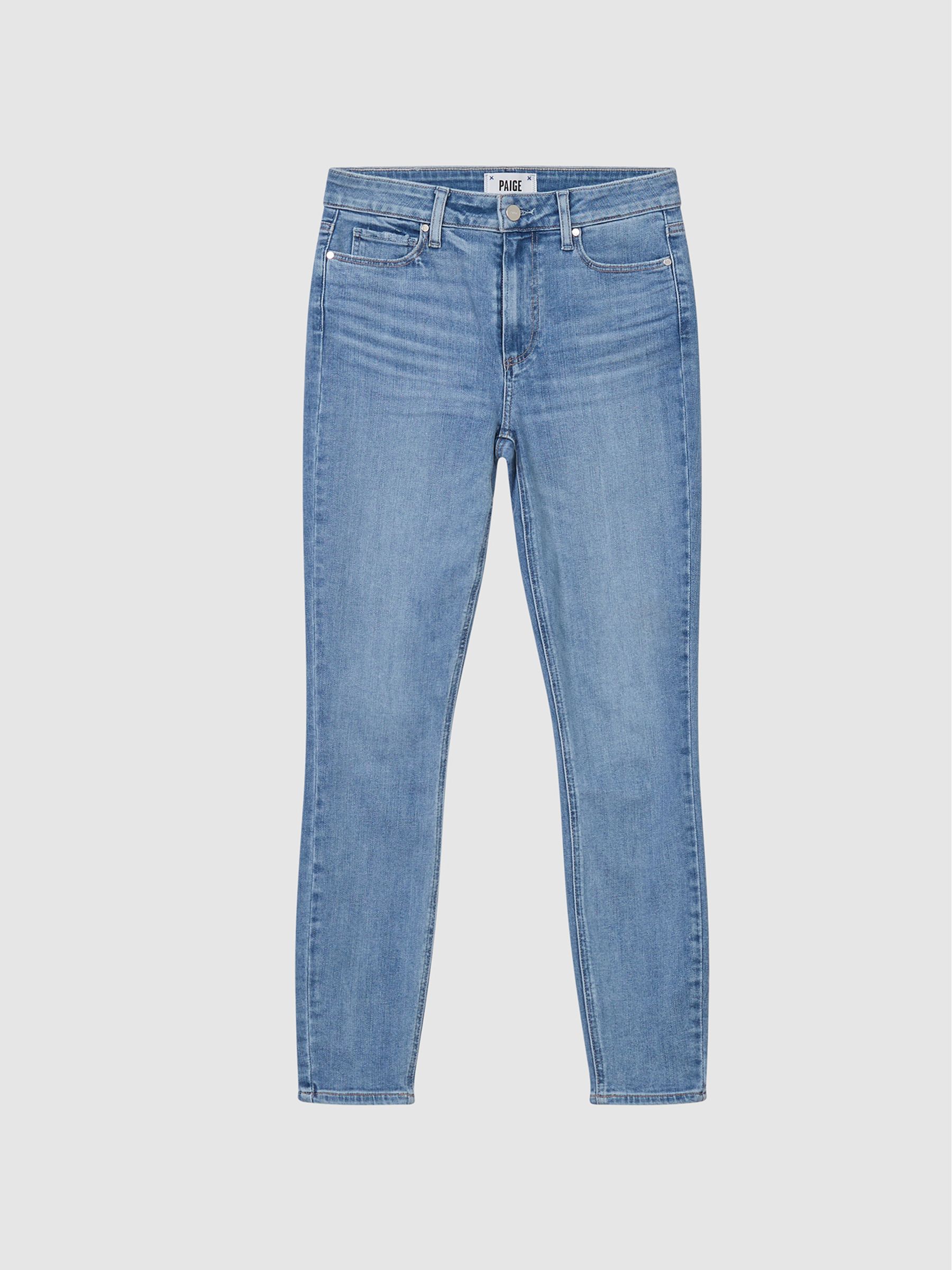 Paige High Rise Crop Skinny Jeans in Pale Blue - Image 2 of 6