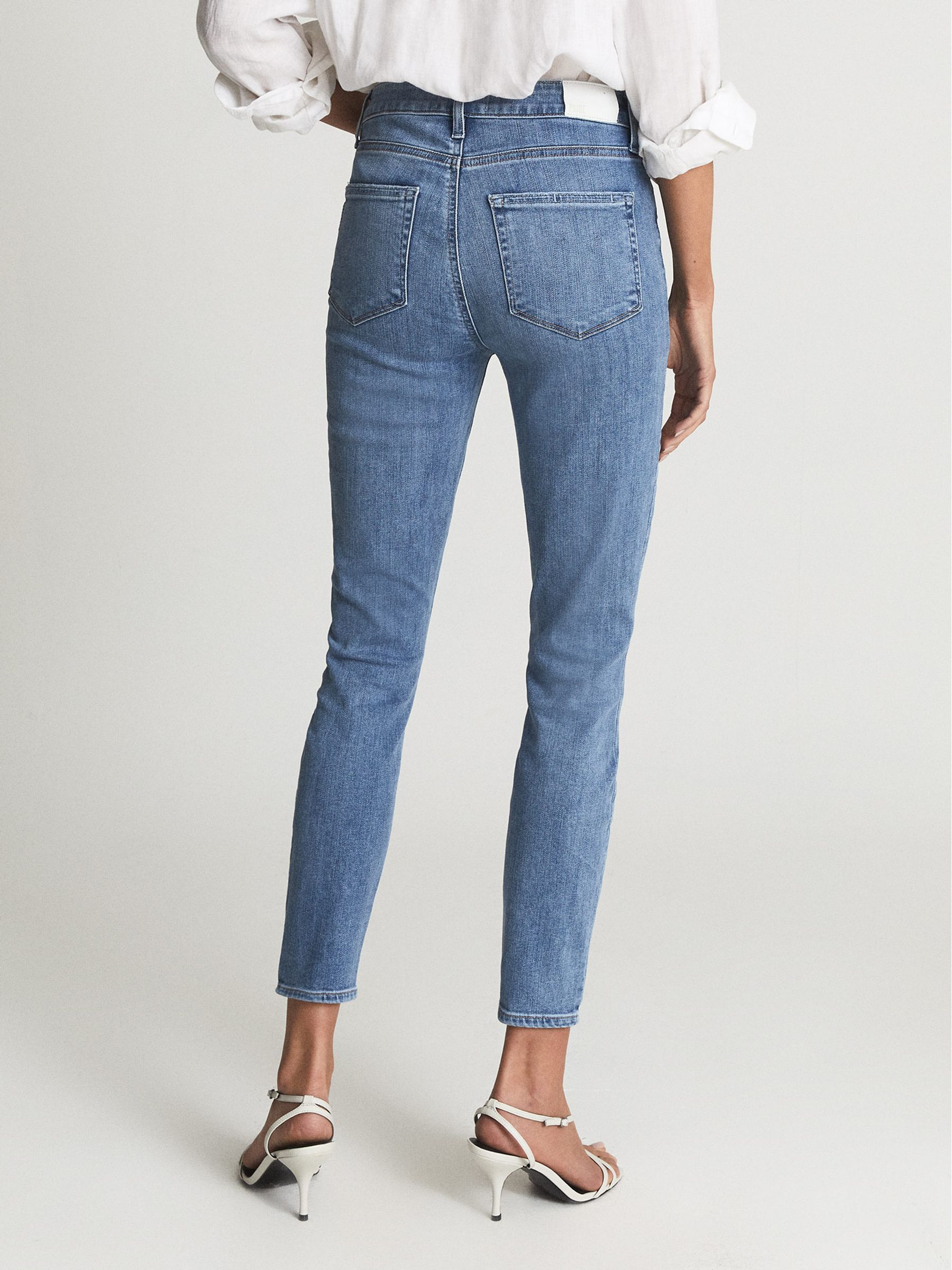 Paige High Rise Crop Skinny Jeans in Pale Blue - Image 4 of 6