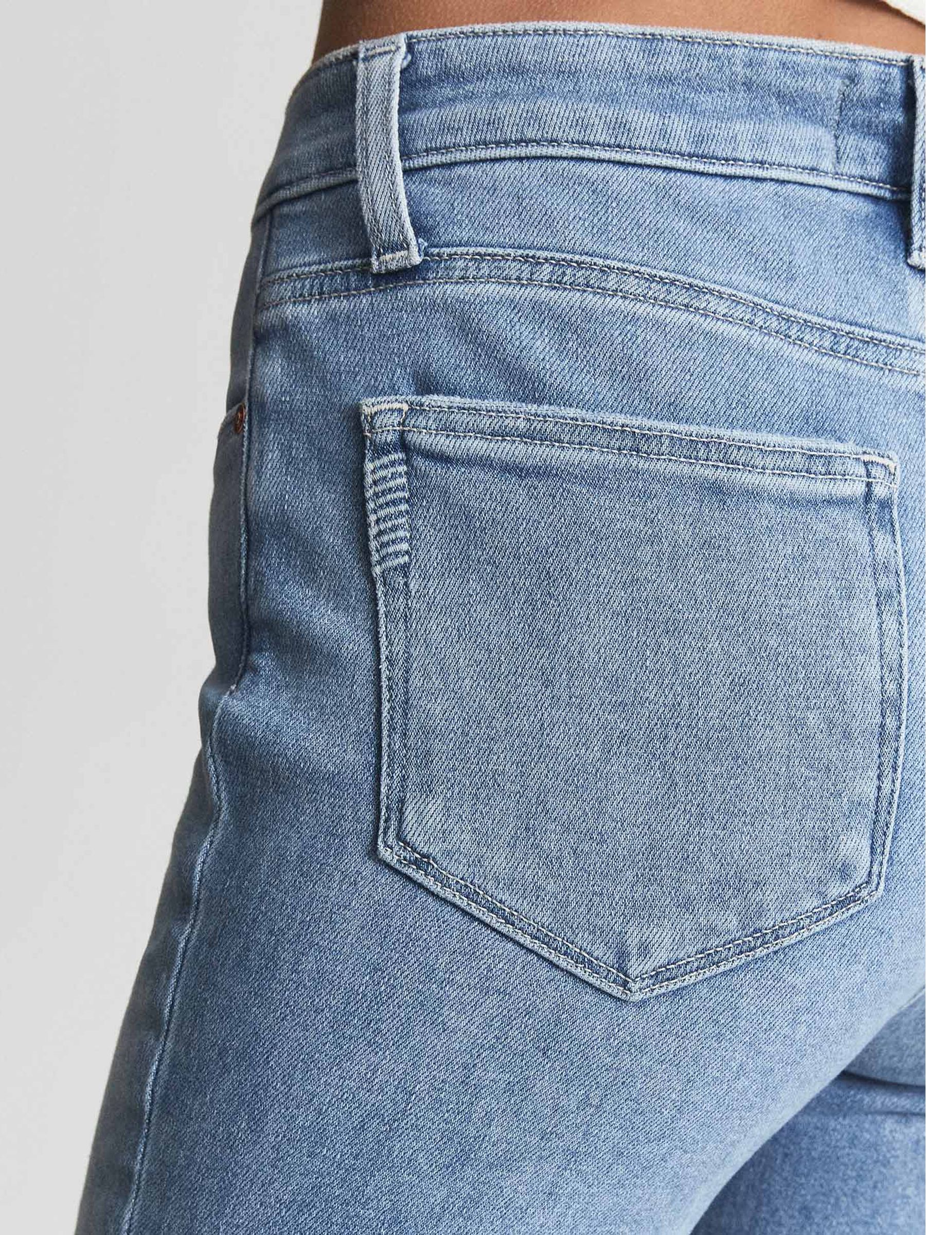 Paige Cindy Straight Leg Raw Hem Jeans in Pale Blue - Image 6 of 7