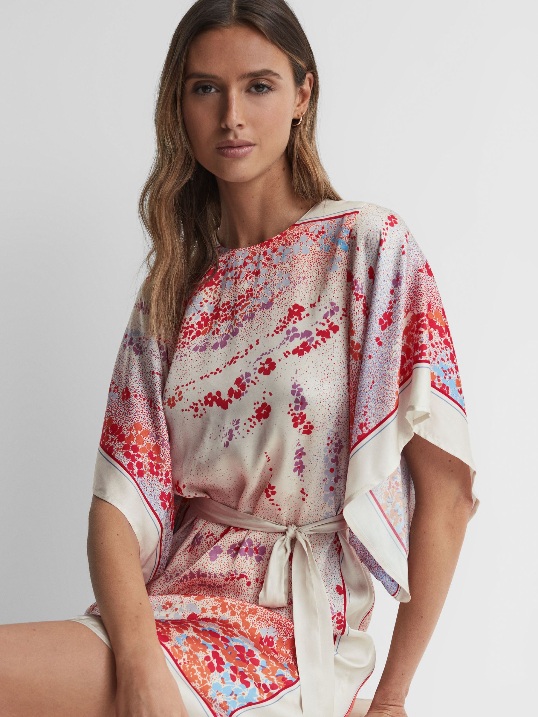 Printed Mini Dress in Multi - Image 4 of 6