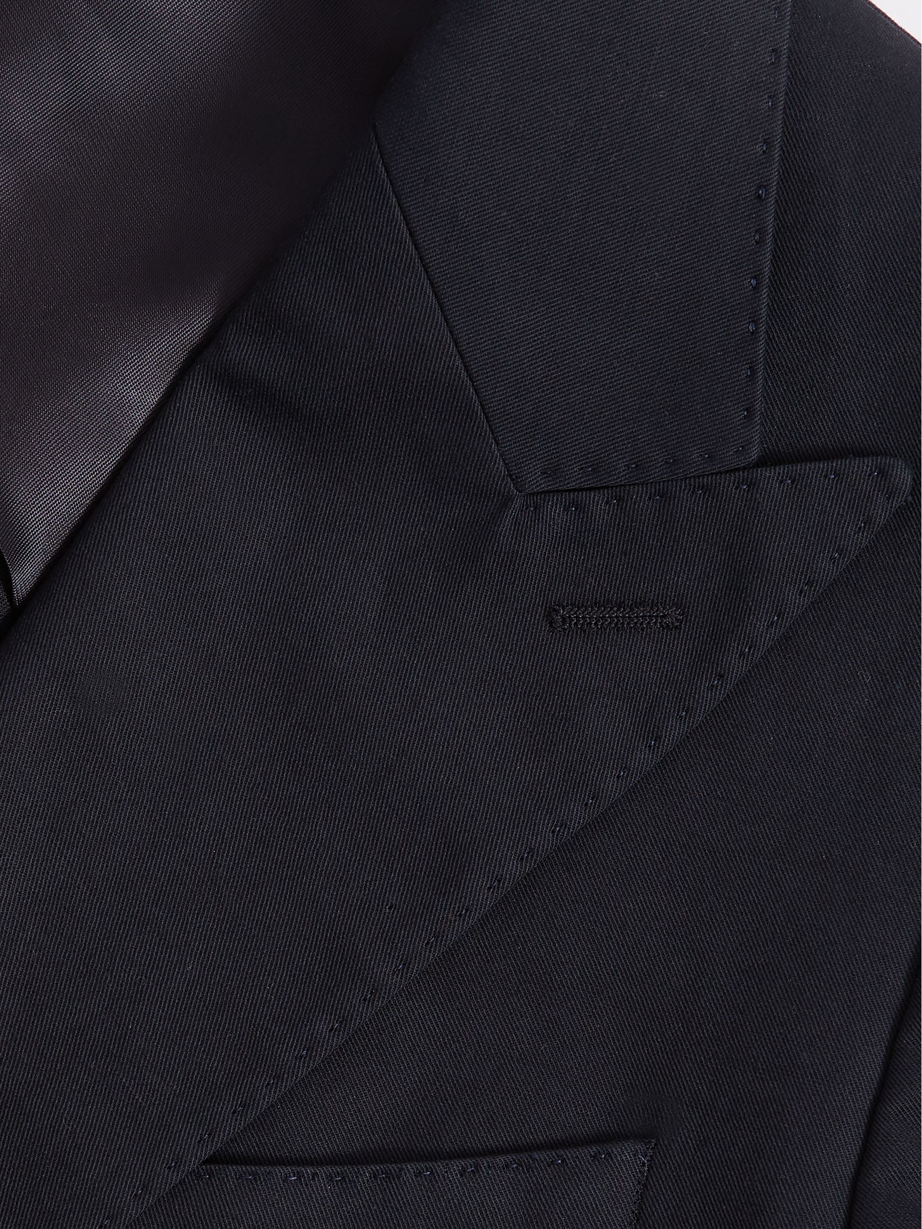 Class Navy Double Breasted Cotton-Linen Slim Fit Blazer - Image 11 of 11