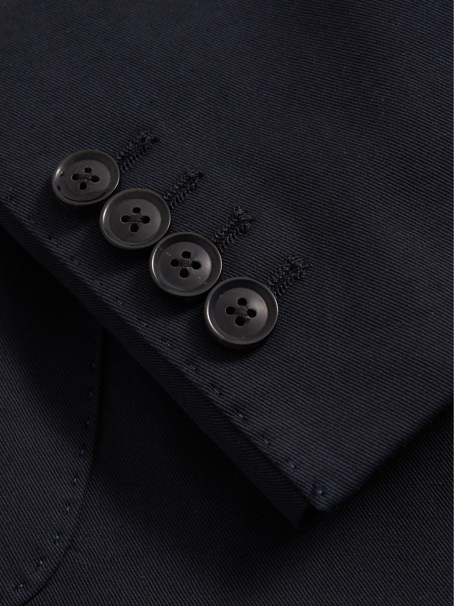 Class Navy Double Breasted Cotton-Linen Slim Fit Blazer - Image 8 of 11