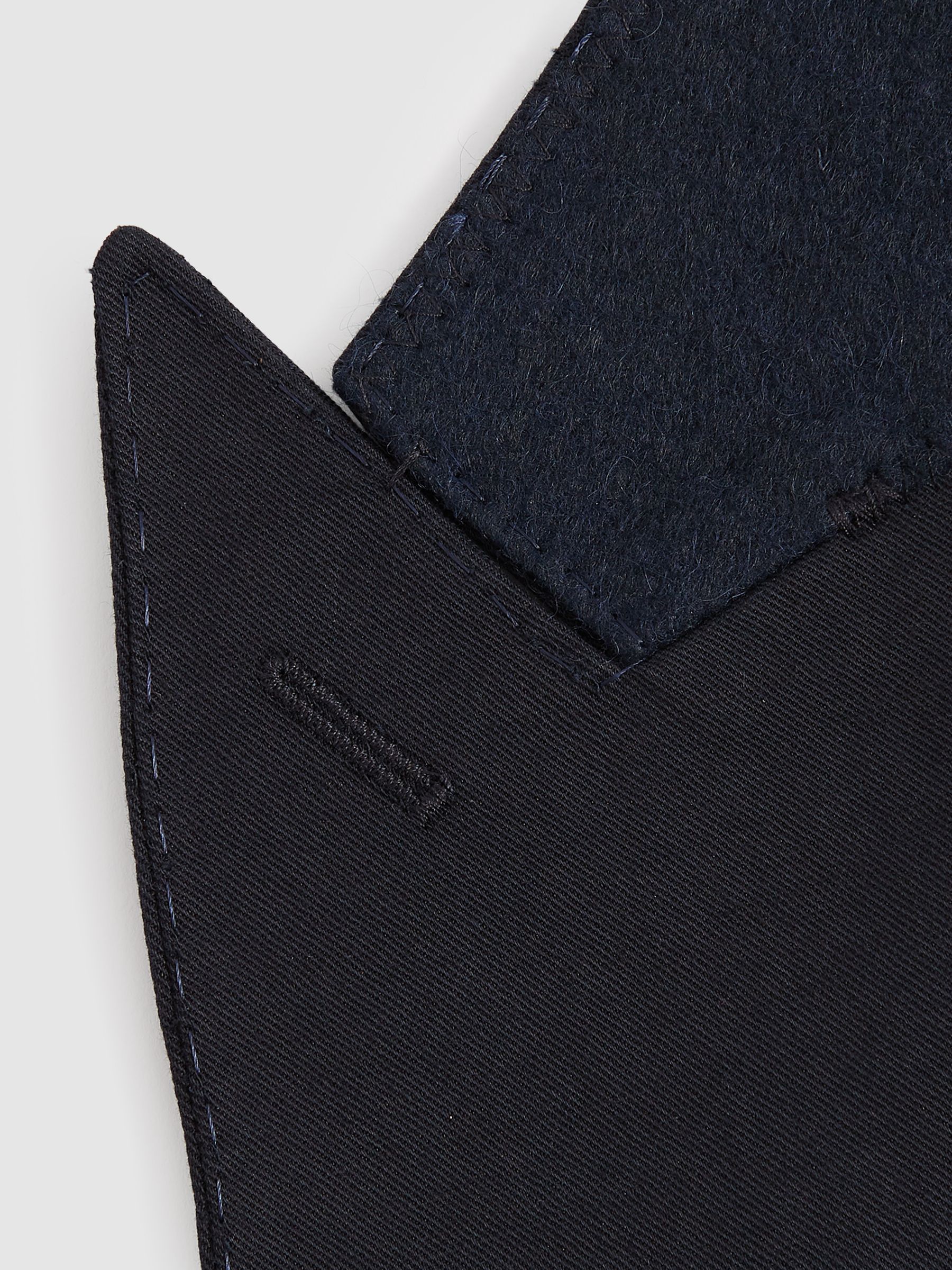 Class Navy Double Breasted Cotton-Linen Slim Fit Blazer - Image 9 of 11