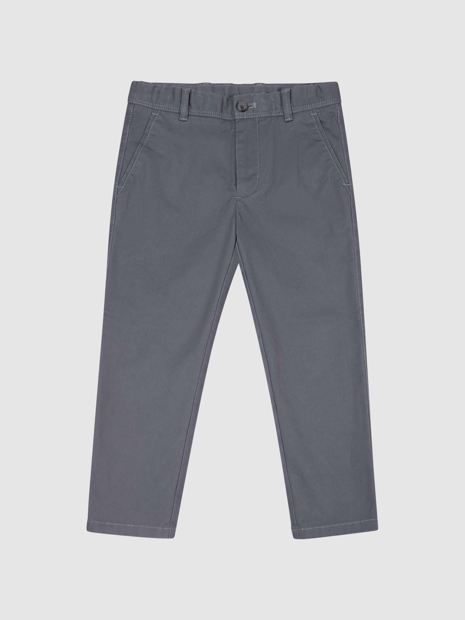 Slim Fit Casual Chinos in Airforce Blue - Image 2 of 6