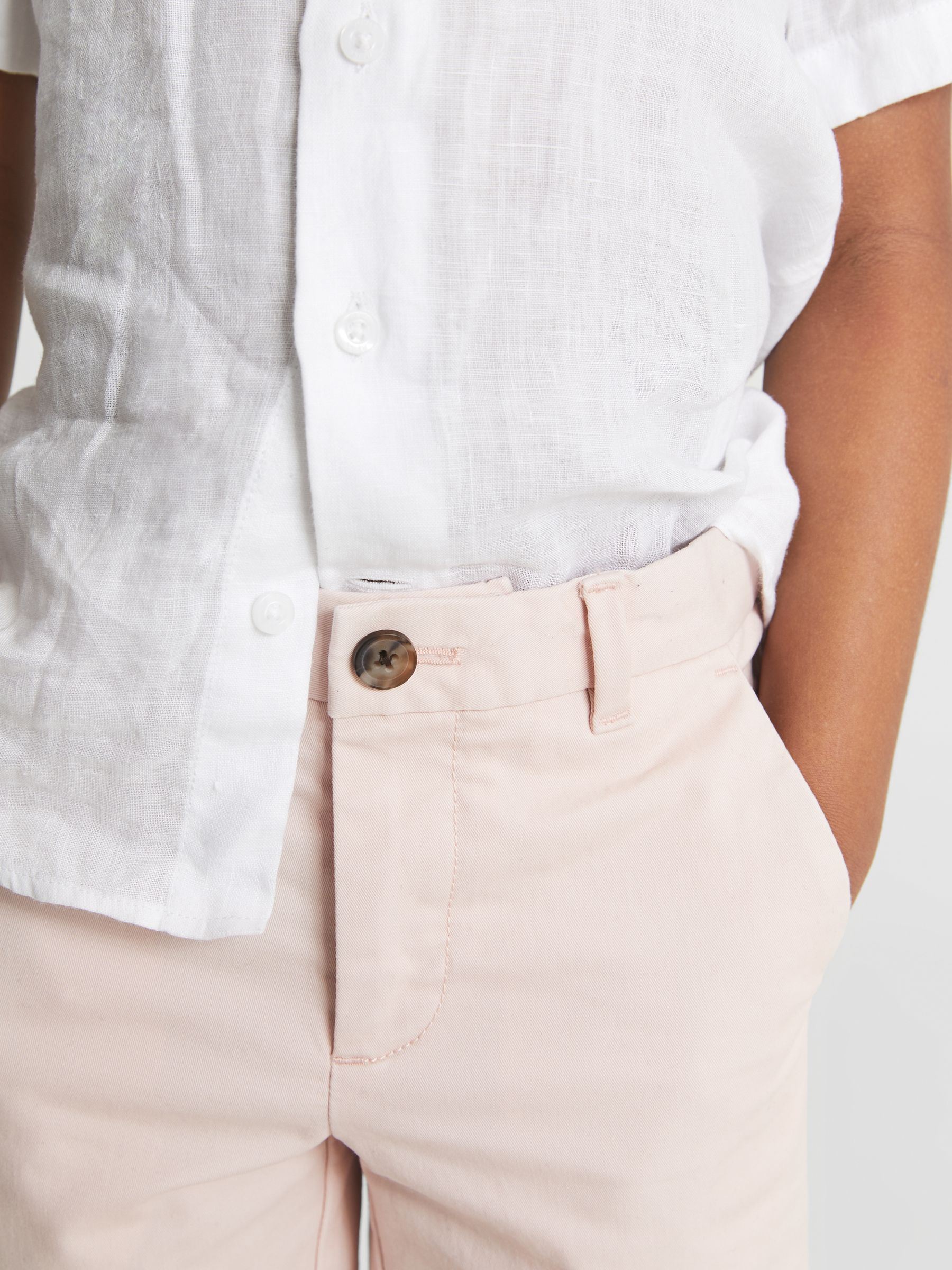 Junior Casual Chino Shorts in Pink - Image 3 of 6